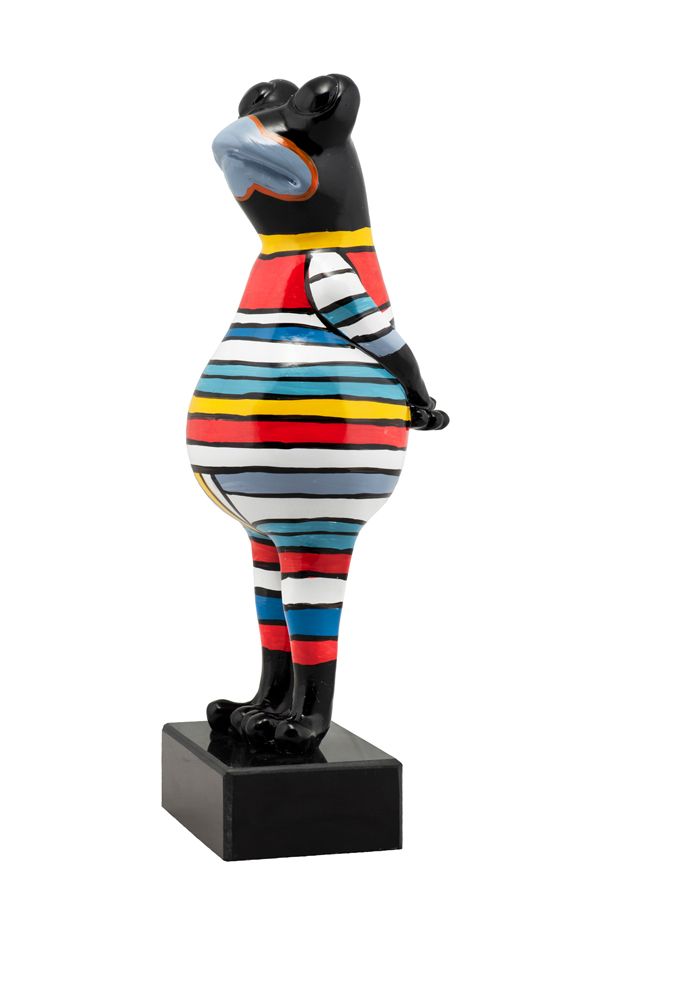 Skulptur GESTREIFTER FROSCH