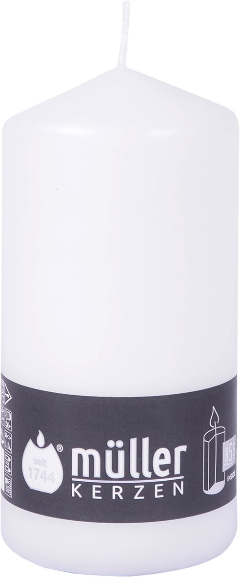 Stumpenkerze WHITE