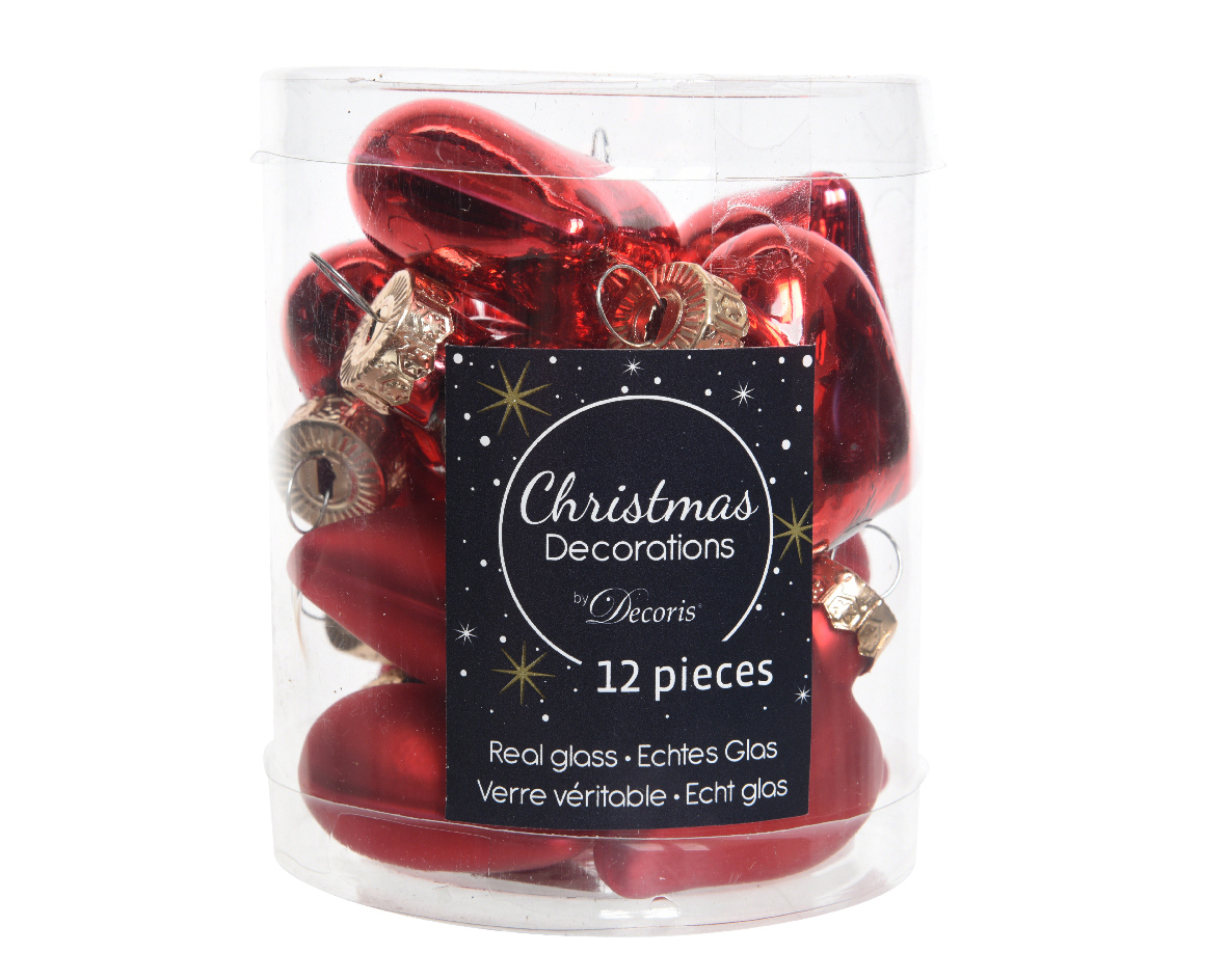 Weihnachtskugel-Box Herzen WEIHNACHTSROT