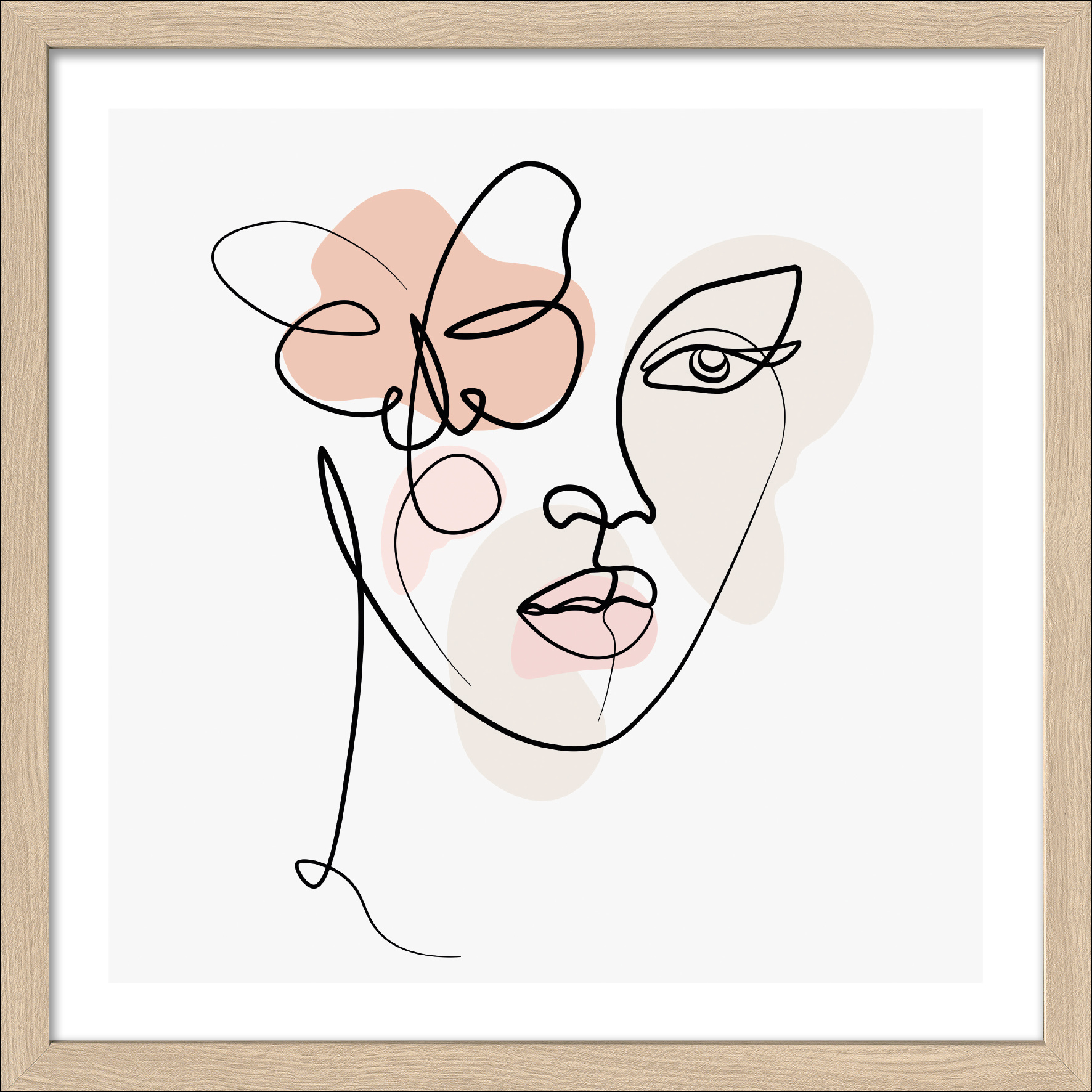 Gerahmtes Bild LINE-ART-FACES