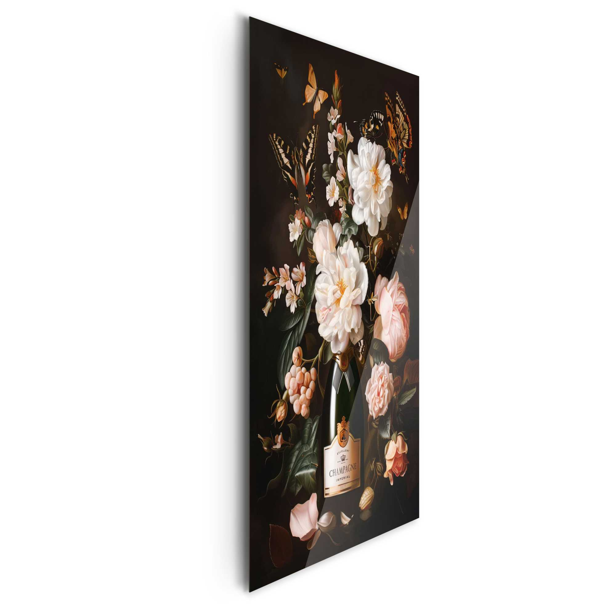 Glasbild CHAMPAGNE FLOWERS