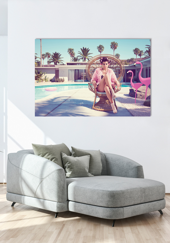 Akustikbild DAME MIT FLAMINGOS