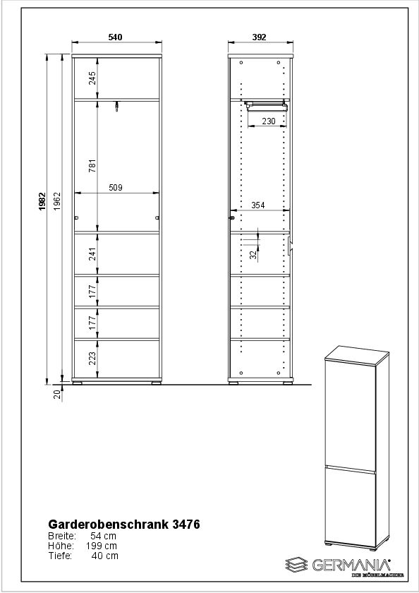 Garderobenschrank HARPER GENT