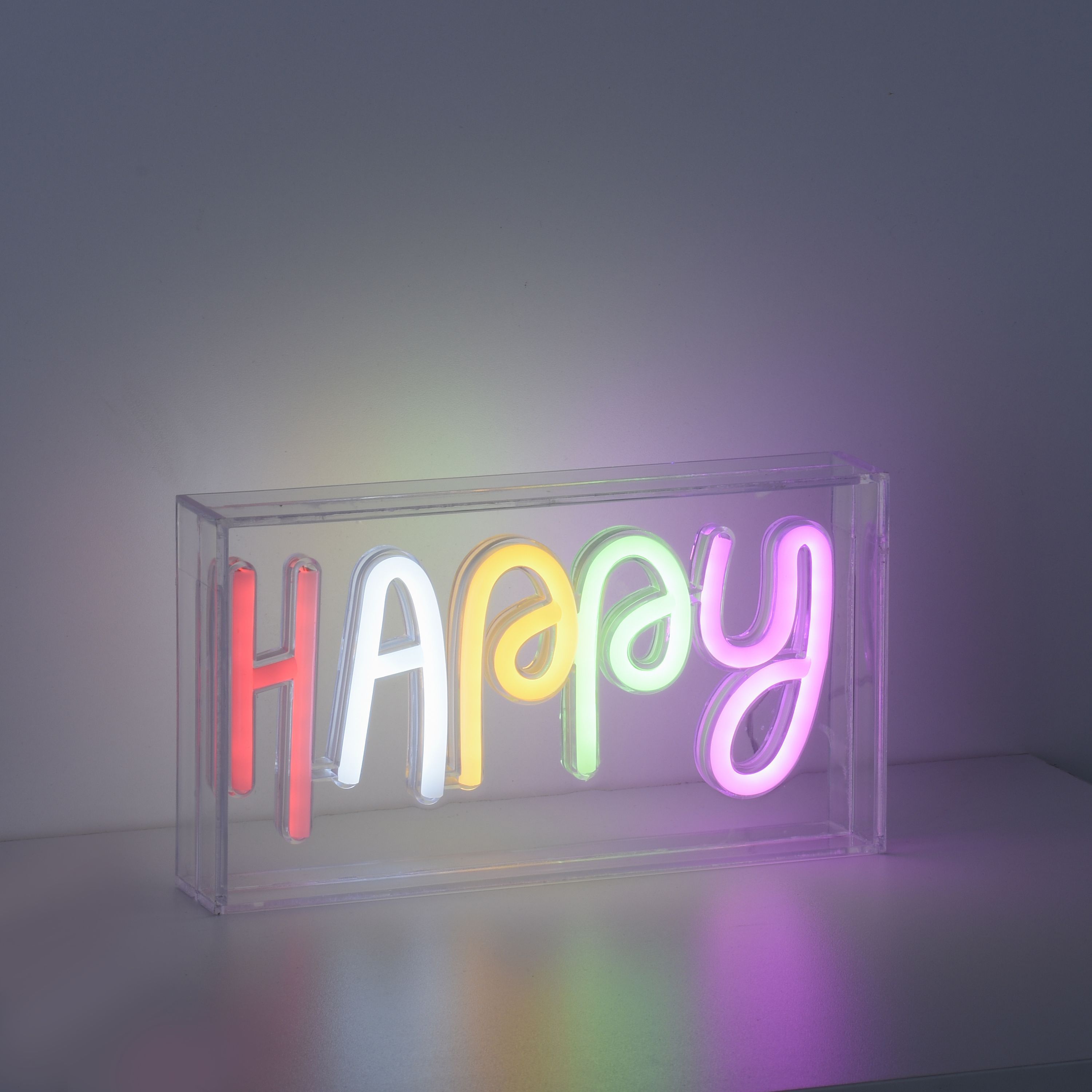 Leuchtobjekt HAPPY LED NEON