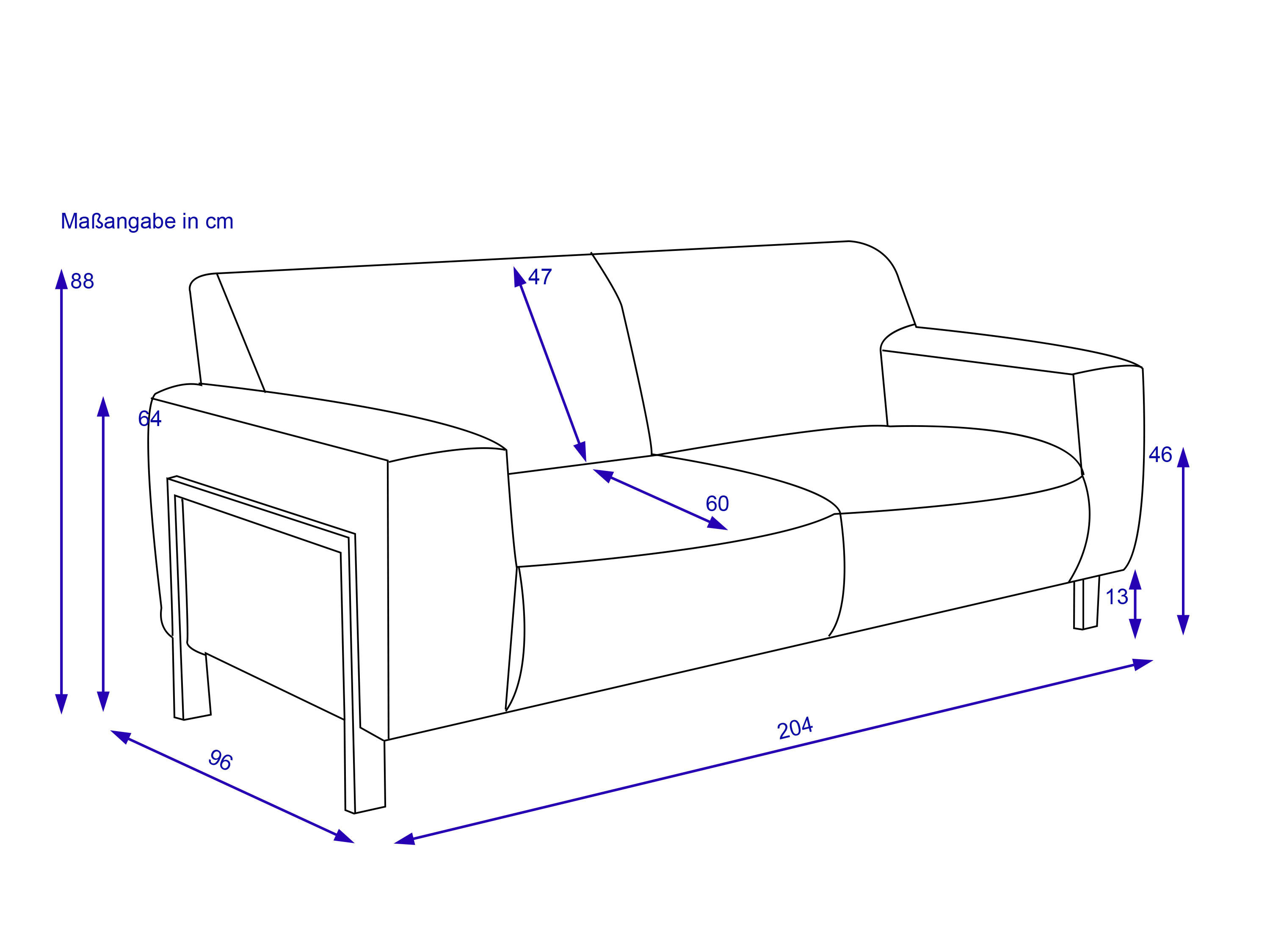 Sofa 2,5 Sitzer HARPER MANCEY