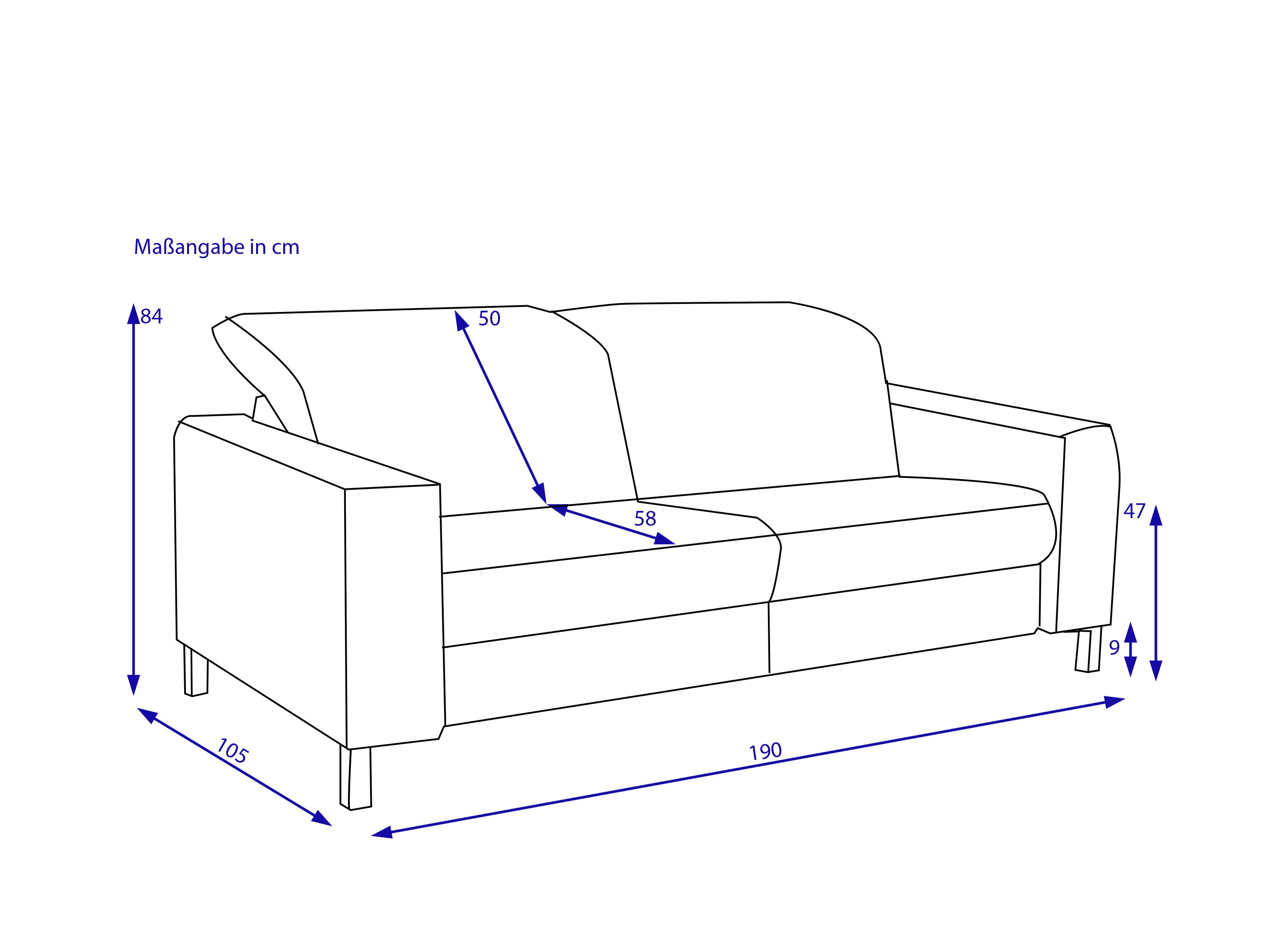 Sofa 3 Sitzer CAMILLA