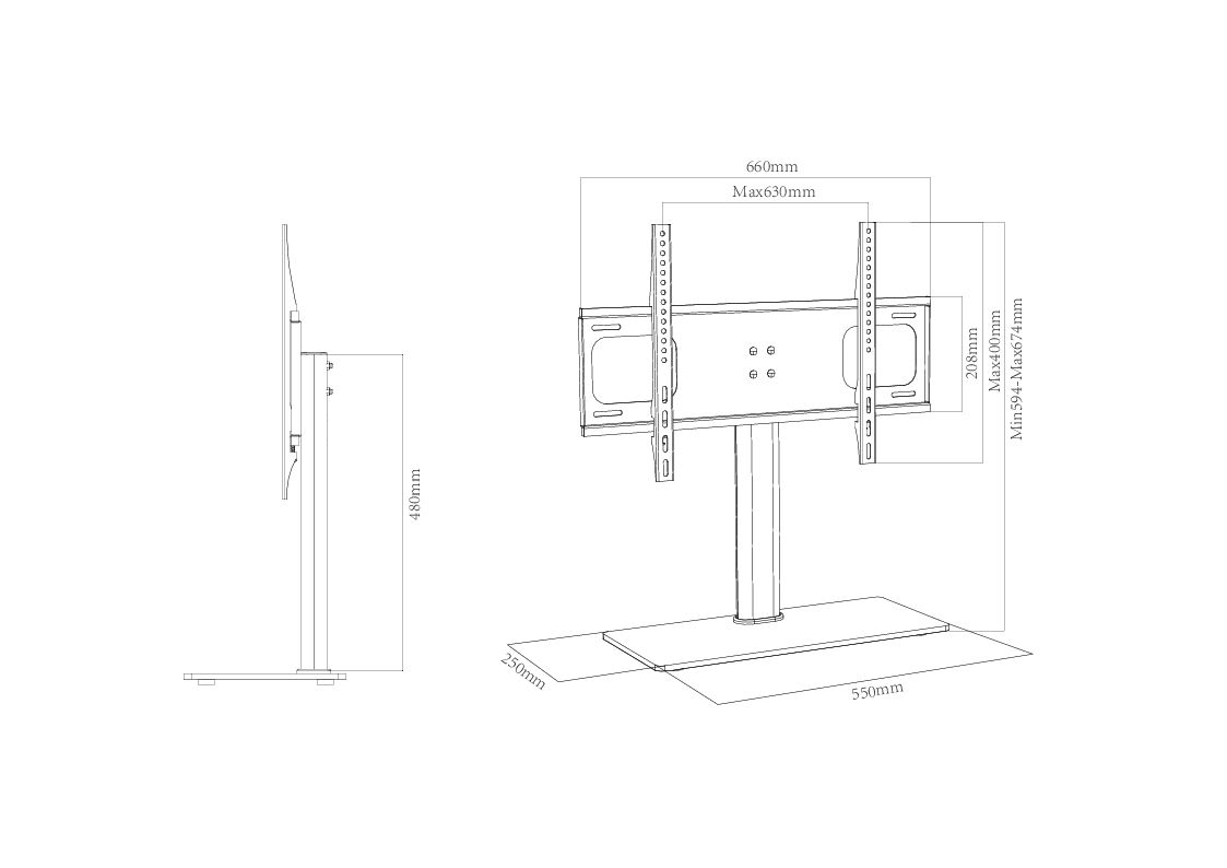 TV Tisch-Standfuß B-TTS 400