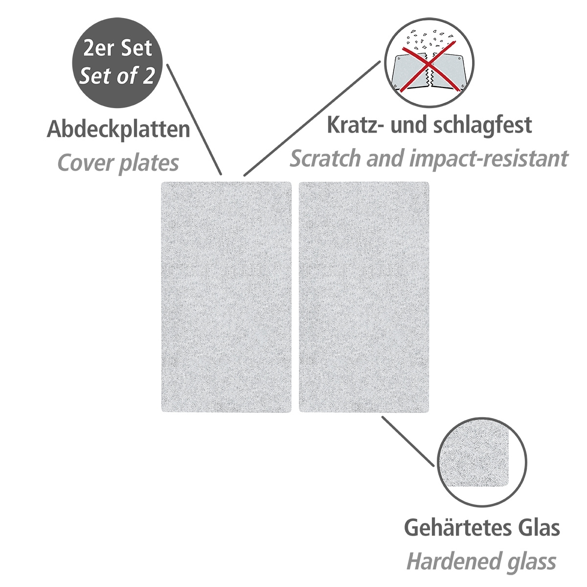 Herdabdeckplatten-Set CLEAR