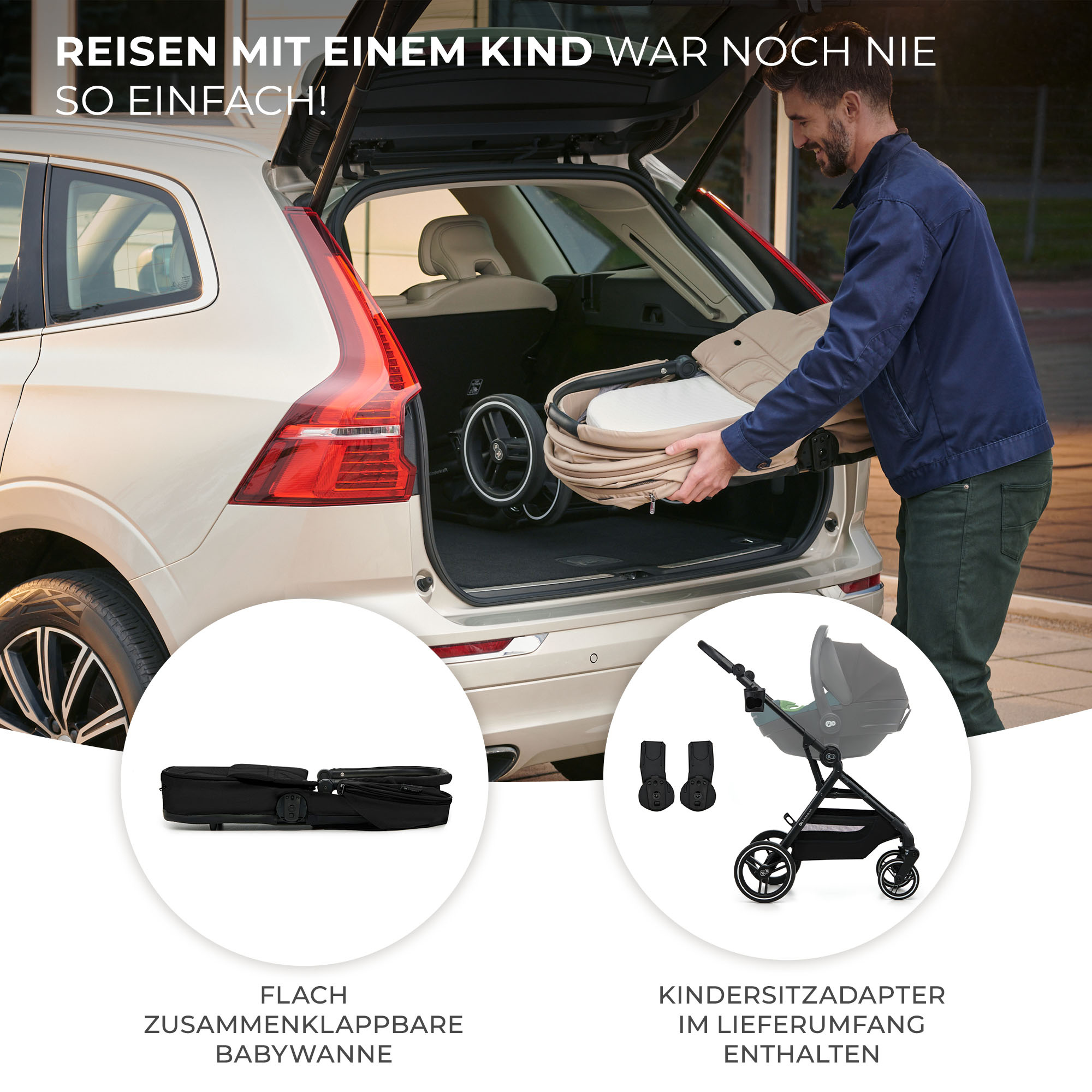 Kinderwagen 3in1 YOXI schwarz