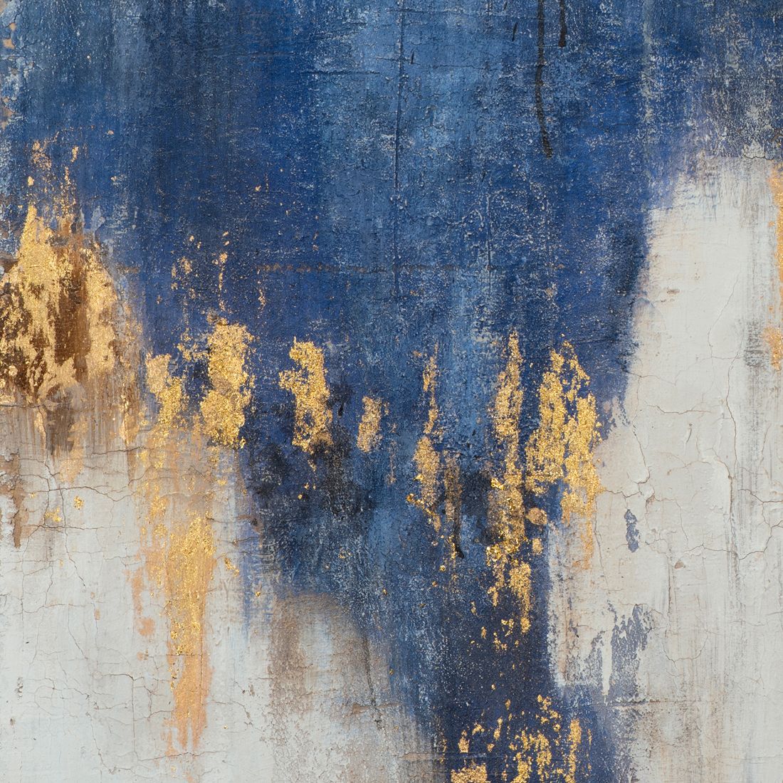 Gemälde ABSTRAKT BLAU UND GOLD