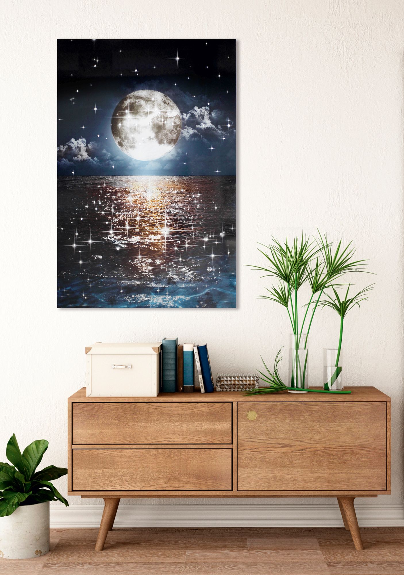 Glasbild GLITZER MOND