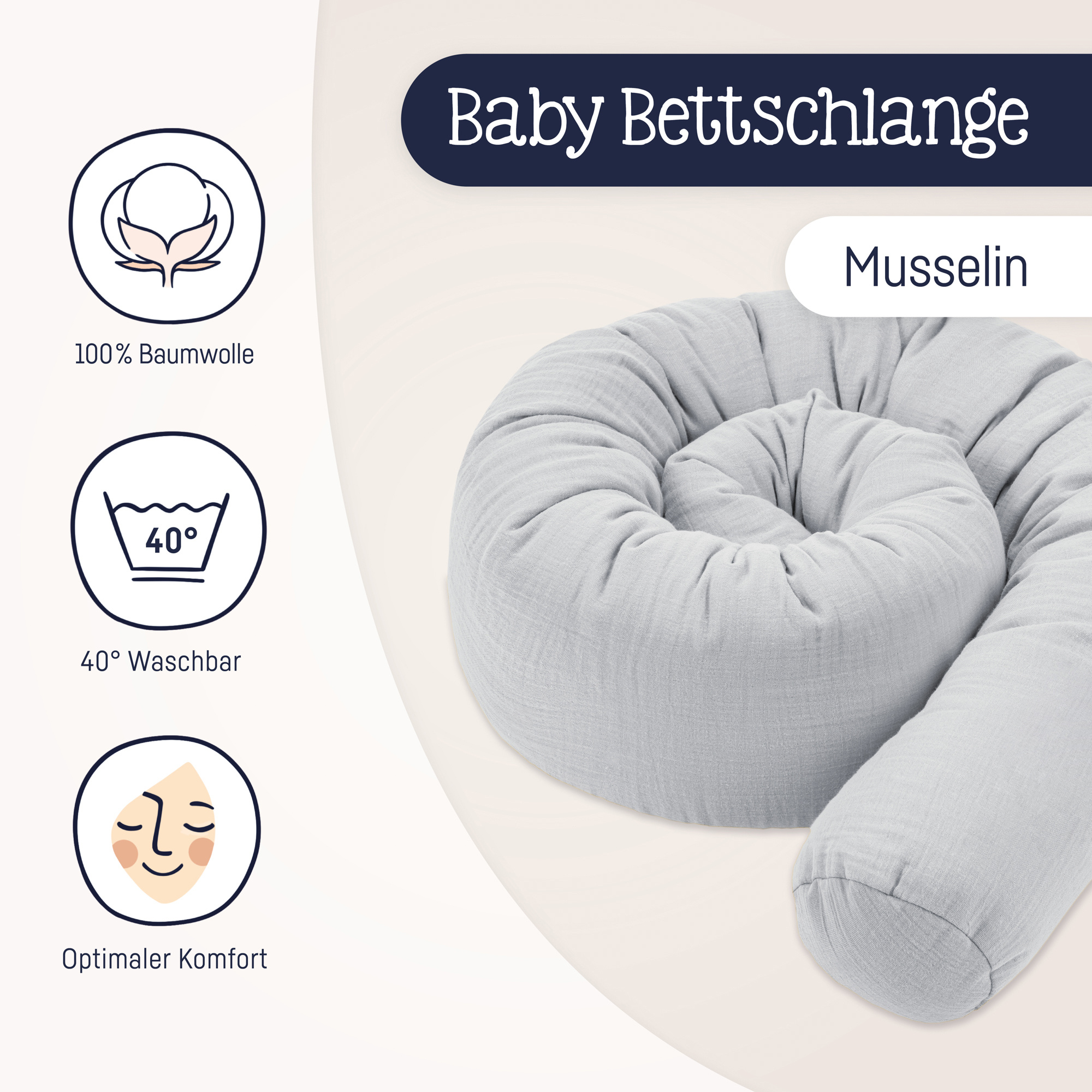 Bettschlange ZÖLLNER Musselin