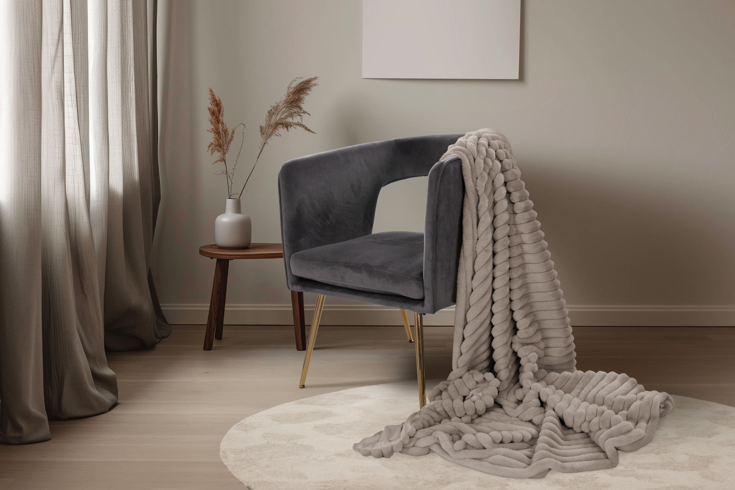 Decke PLUSH taupe