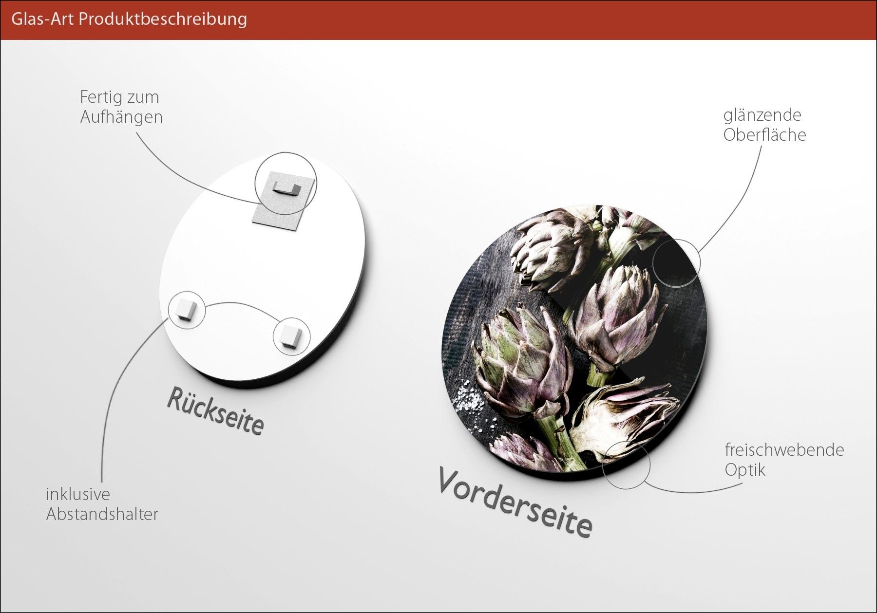 Glasbild ARTISCHOCKEN