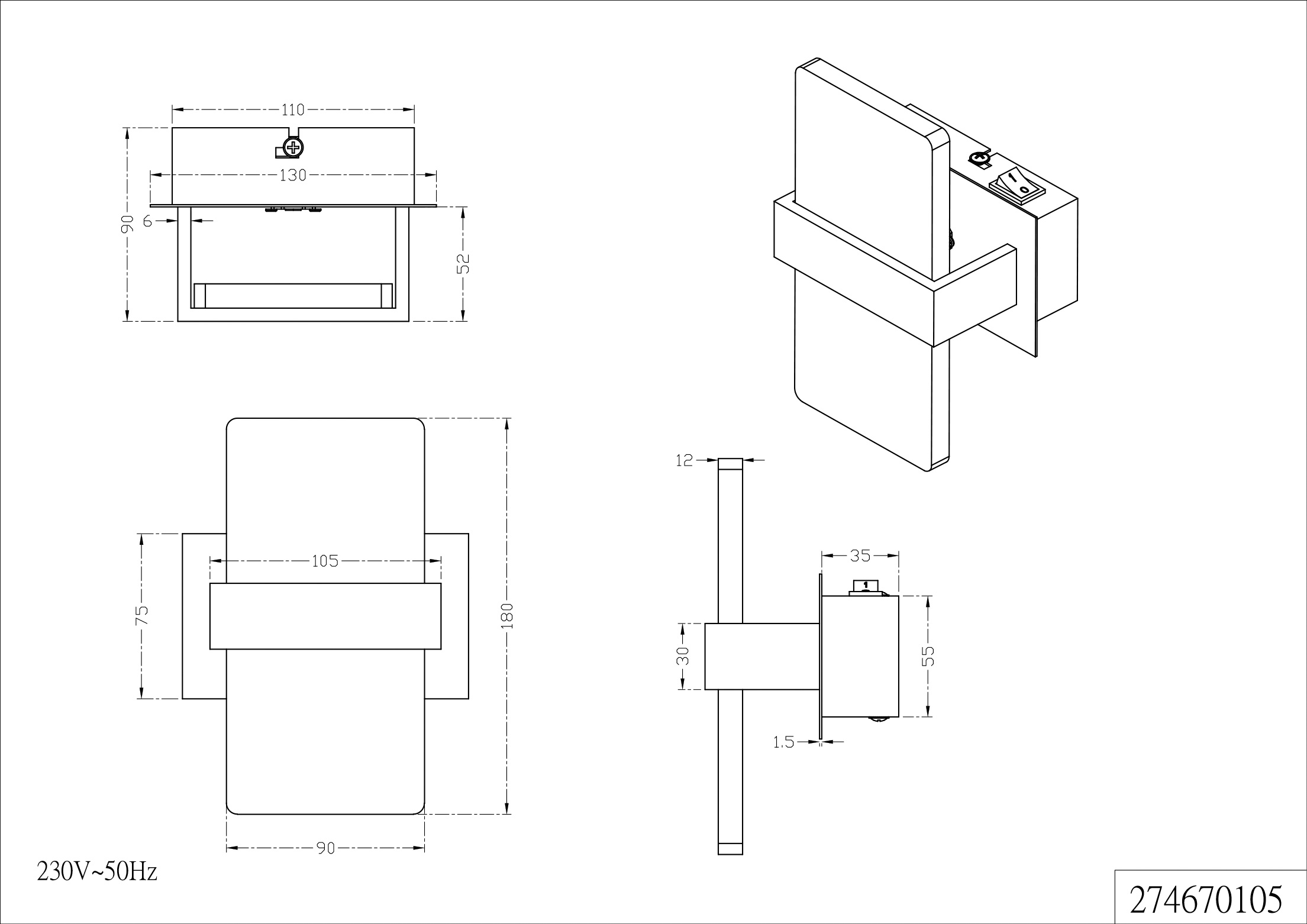 LED-Wandleuchte PLATON