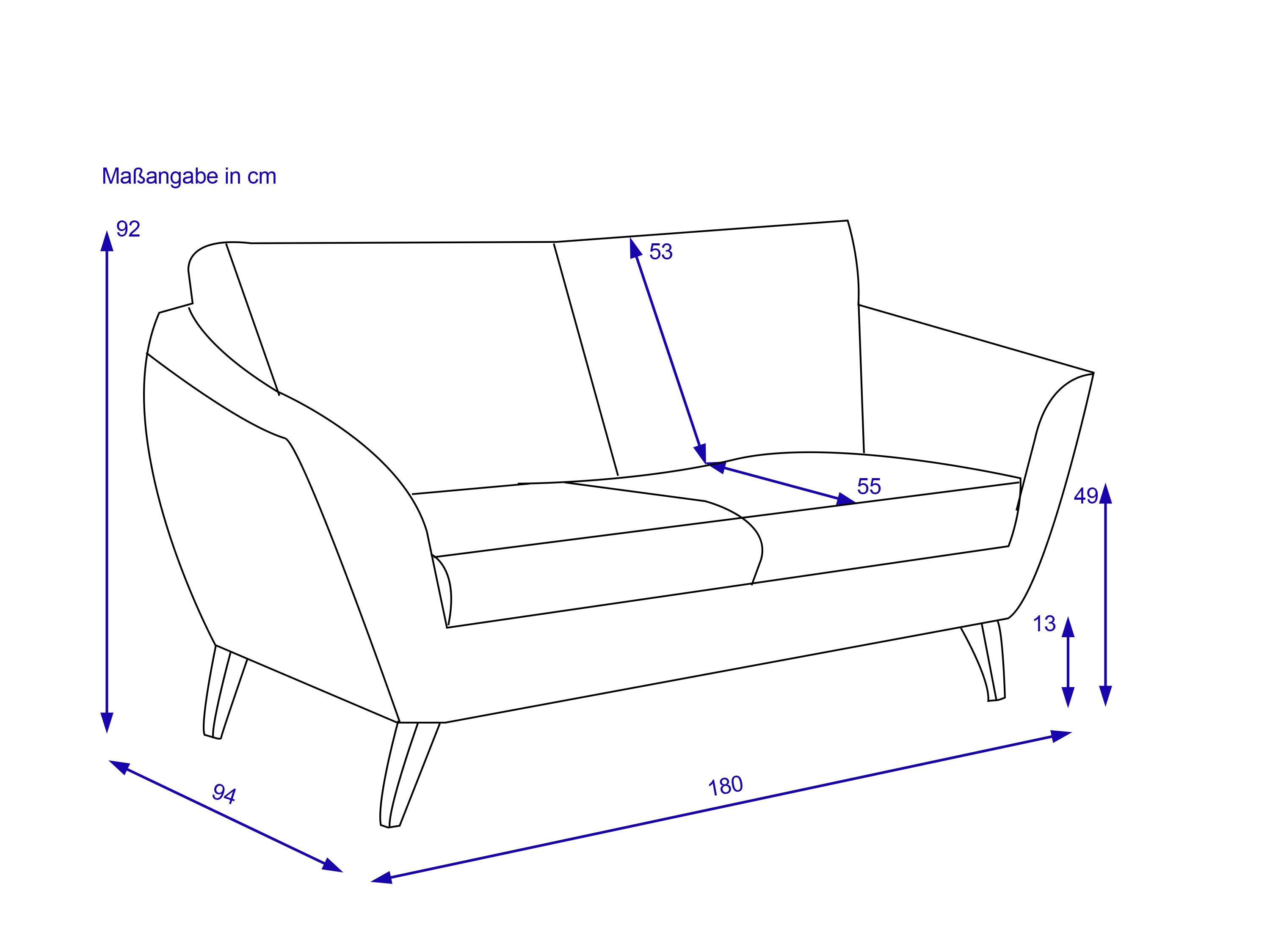 Sofa 3 Sitzer SANSIBAR FÜNEN