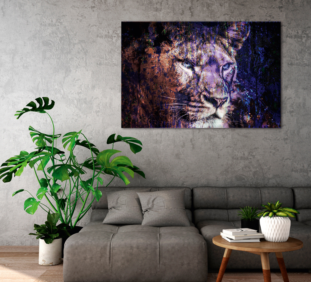 Akustikbild LÖWE IN BLAU