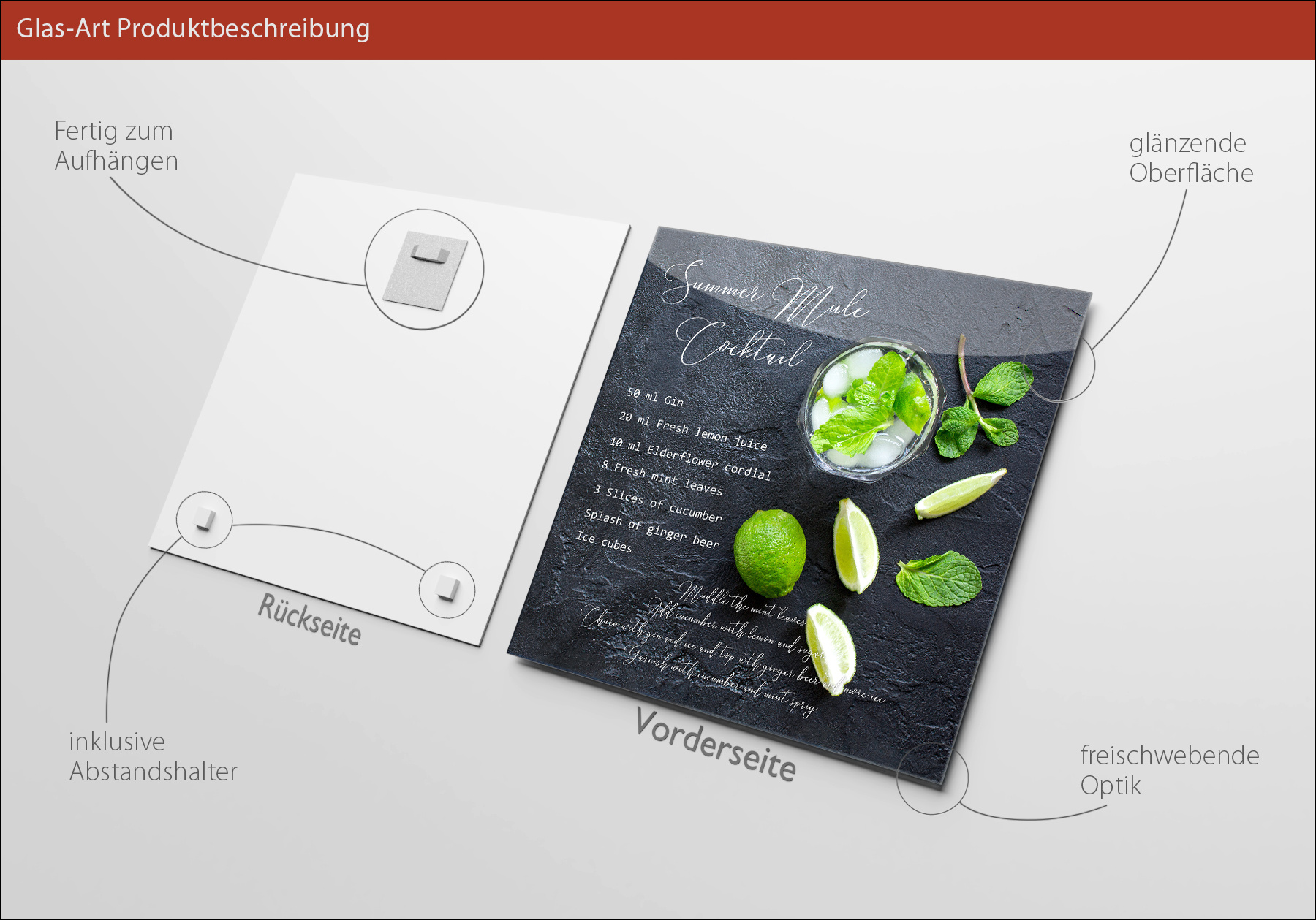 Glasbild LIMETTE