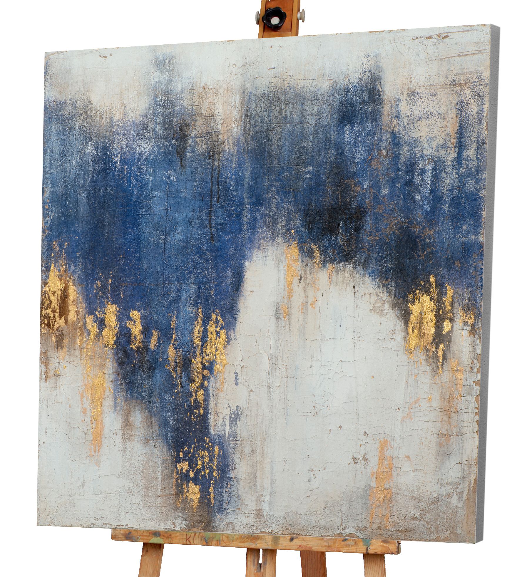 Gemälde ABSTRAKT BLAU UND GOLD
