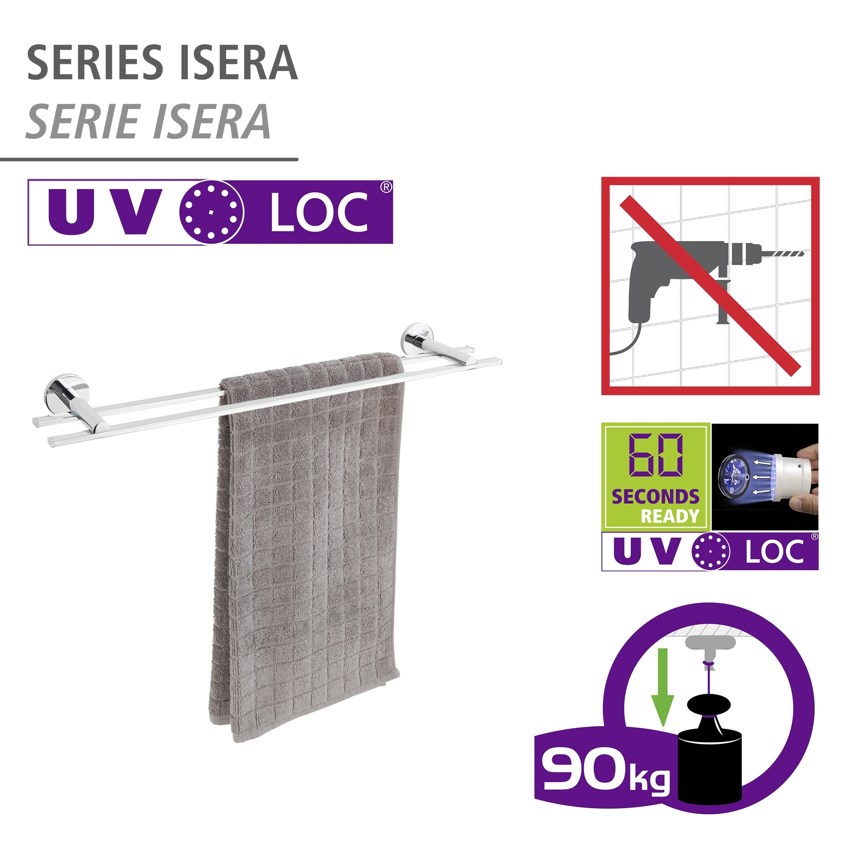 Badetuchstange UV-LOC® ISERA
