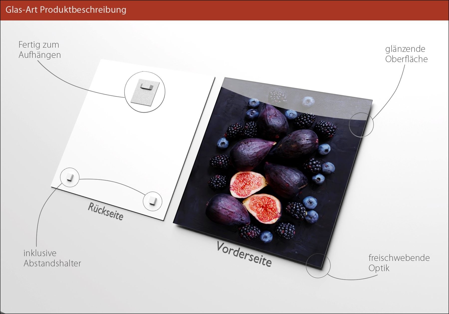 Glasbild FEIGEN UND BEEREN