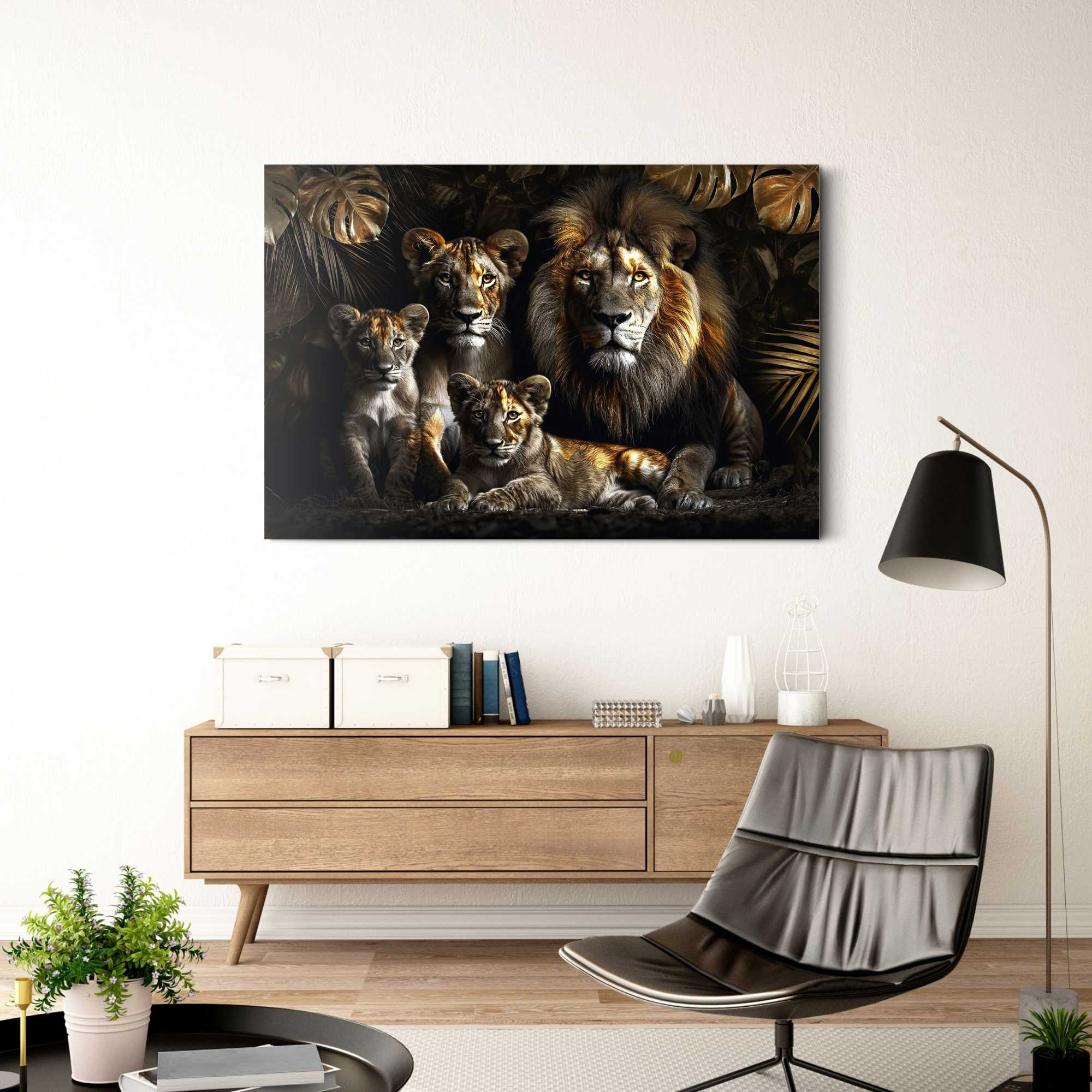 Glasbild LION FAMILY