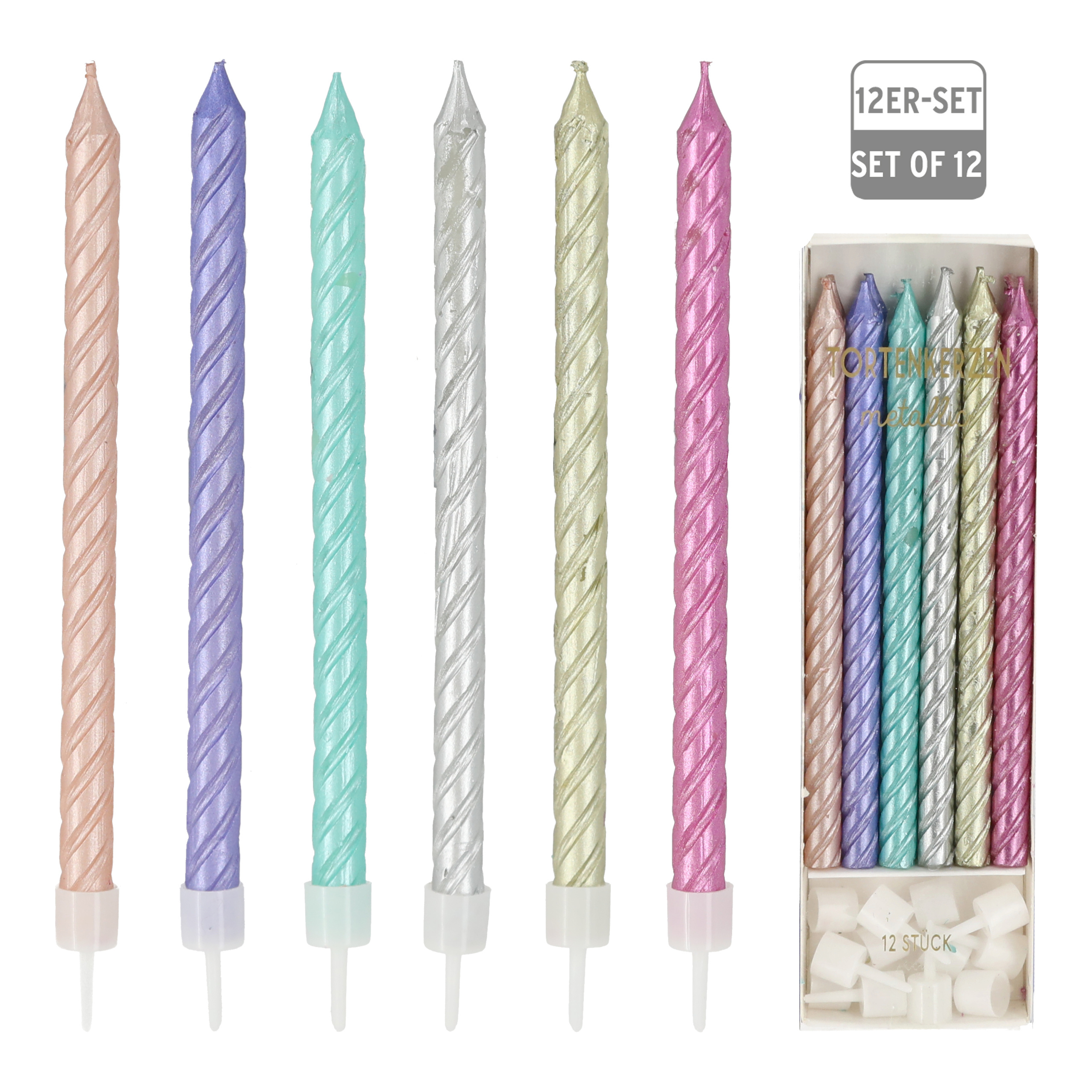 Stabkerzen-Set METALLIC