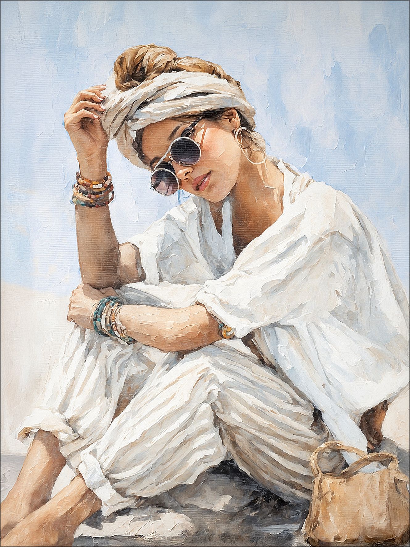 Keilrahmenbild GIRL BEACH