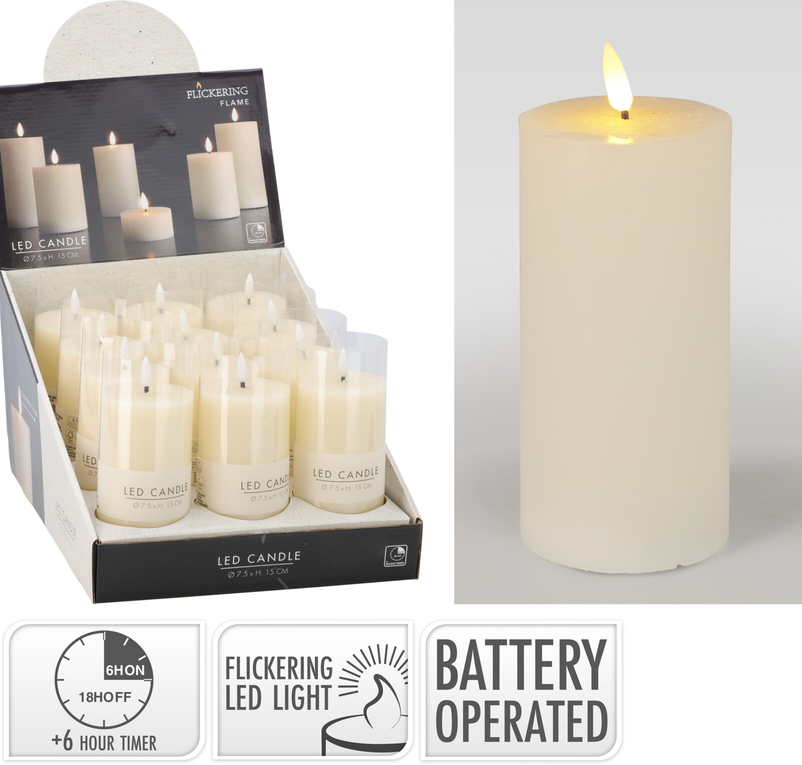 Kerze LED IVORY