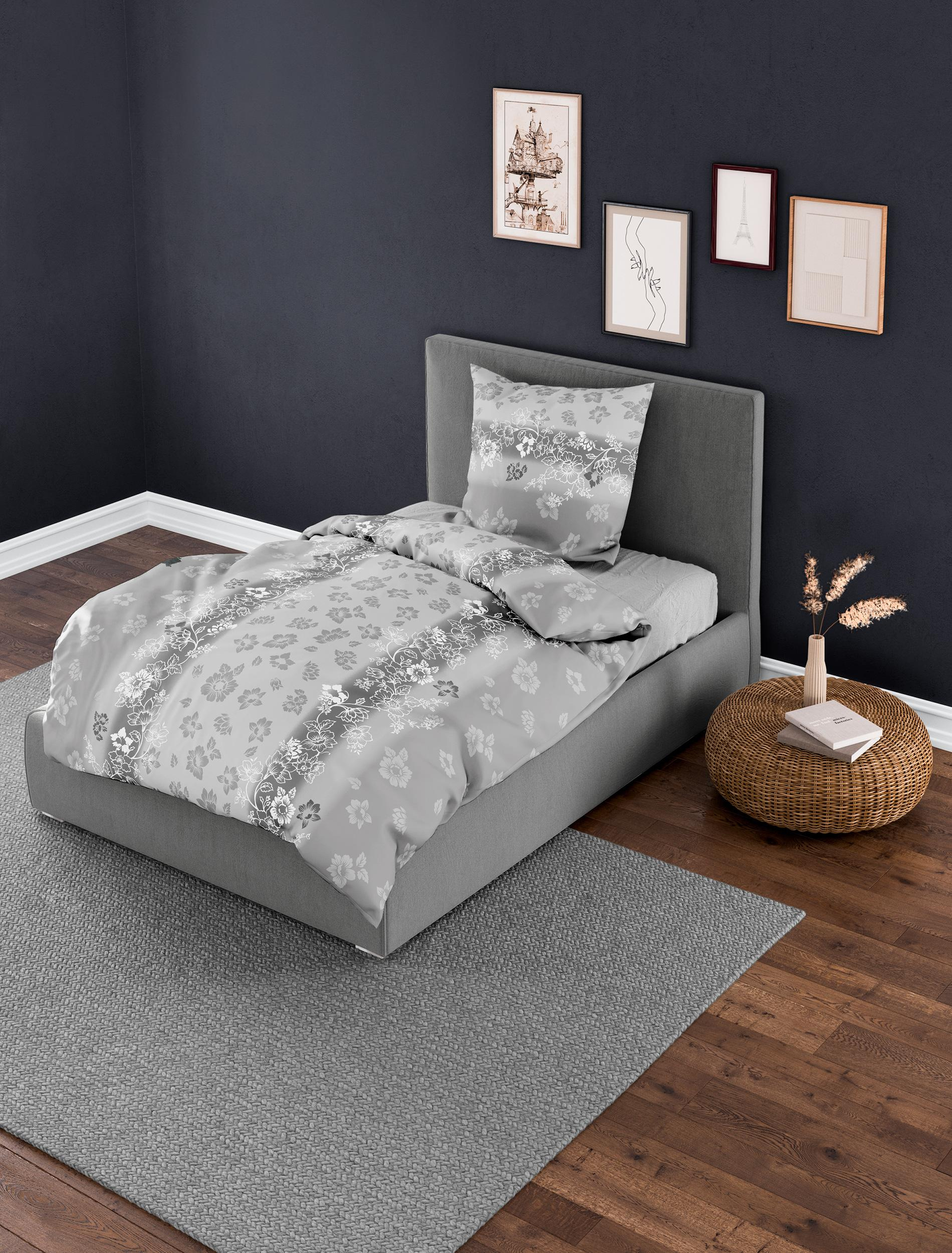 Bettwäsche Mako-Satin silber