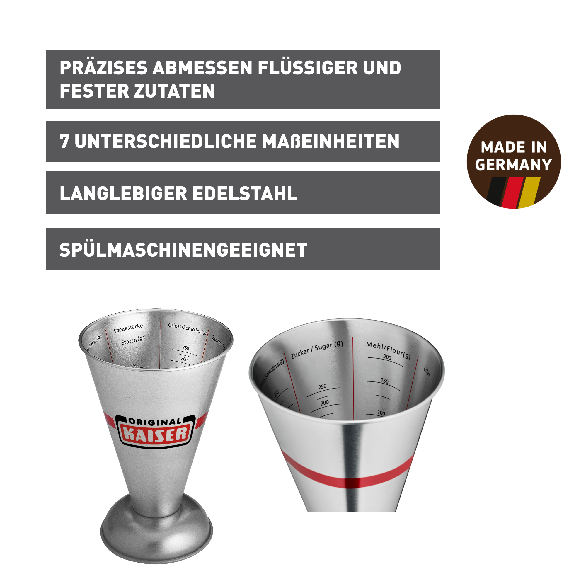 Messbecher · Edelstahl Metall