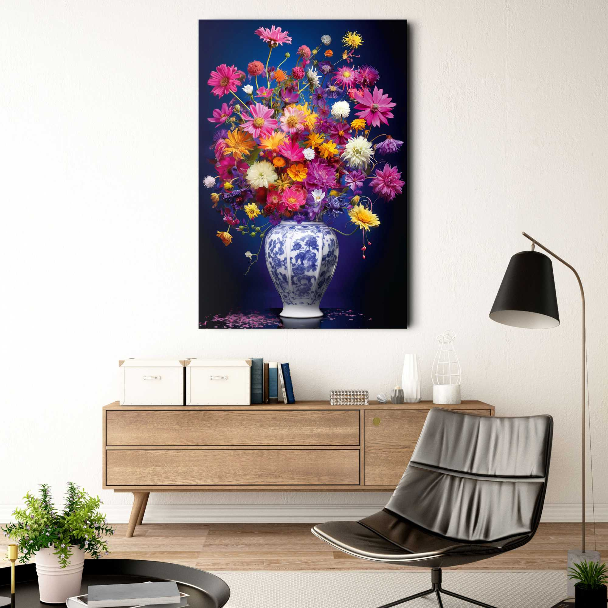 Glasbild DELFT FLOWERS