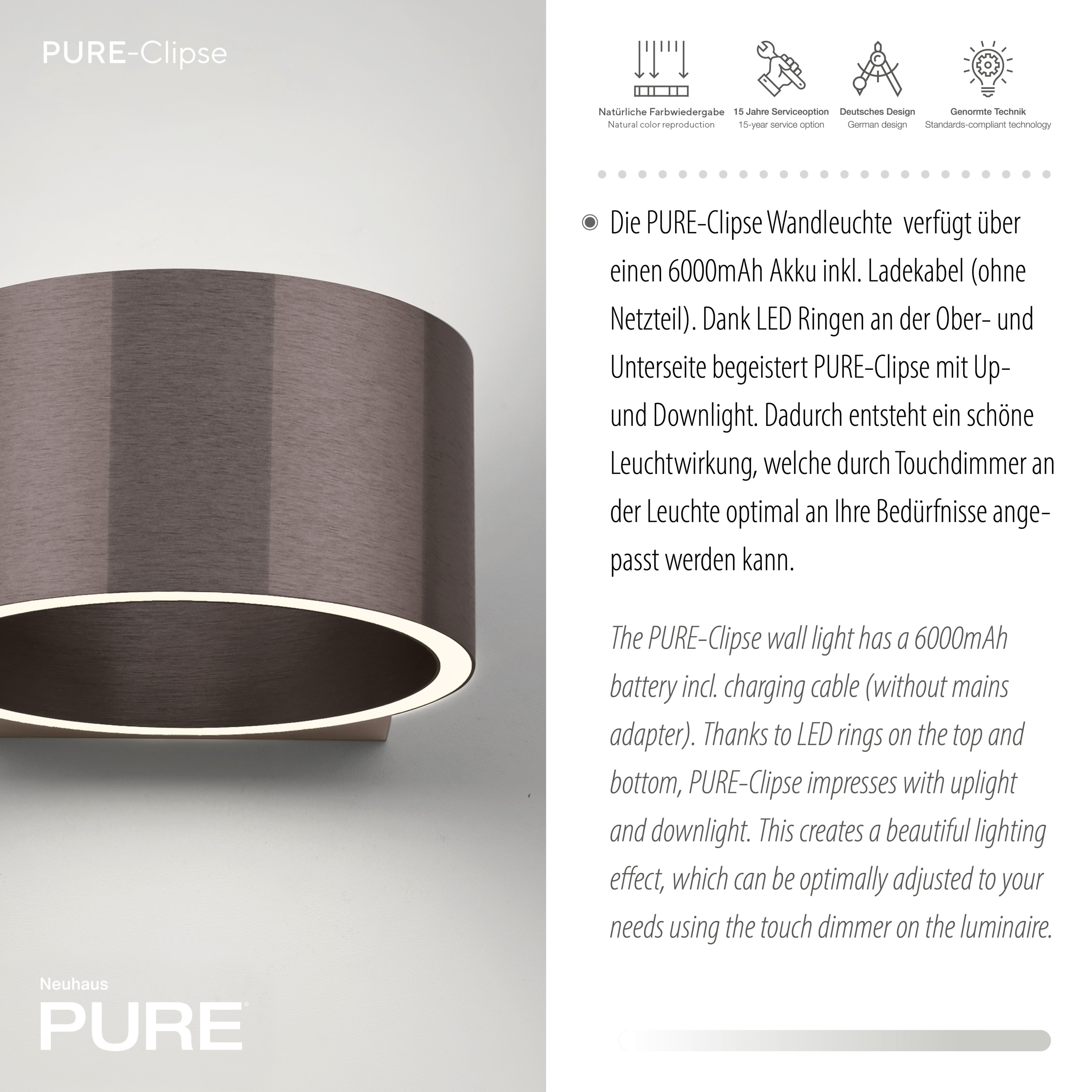 Wandleuchte PURE CLIPSE