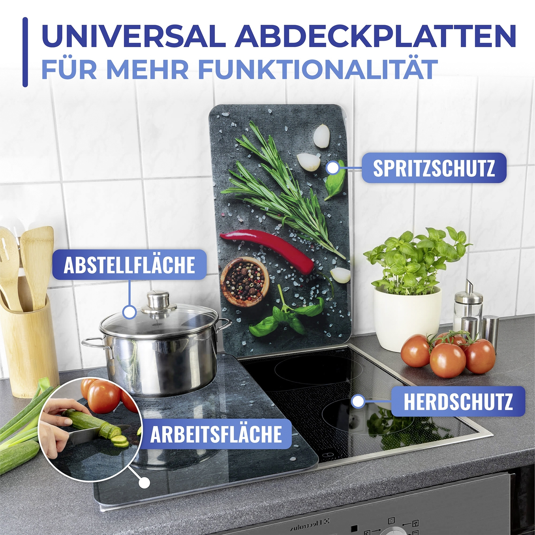 Herdabdeckplatte 2er Set