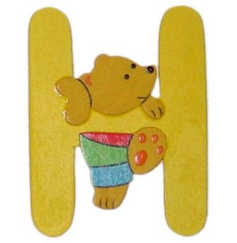 Holzbuchstabe H Bär-Design