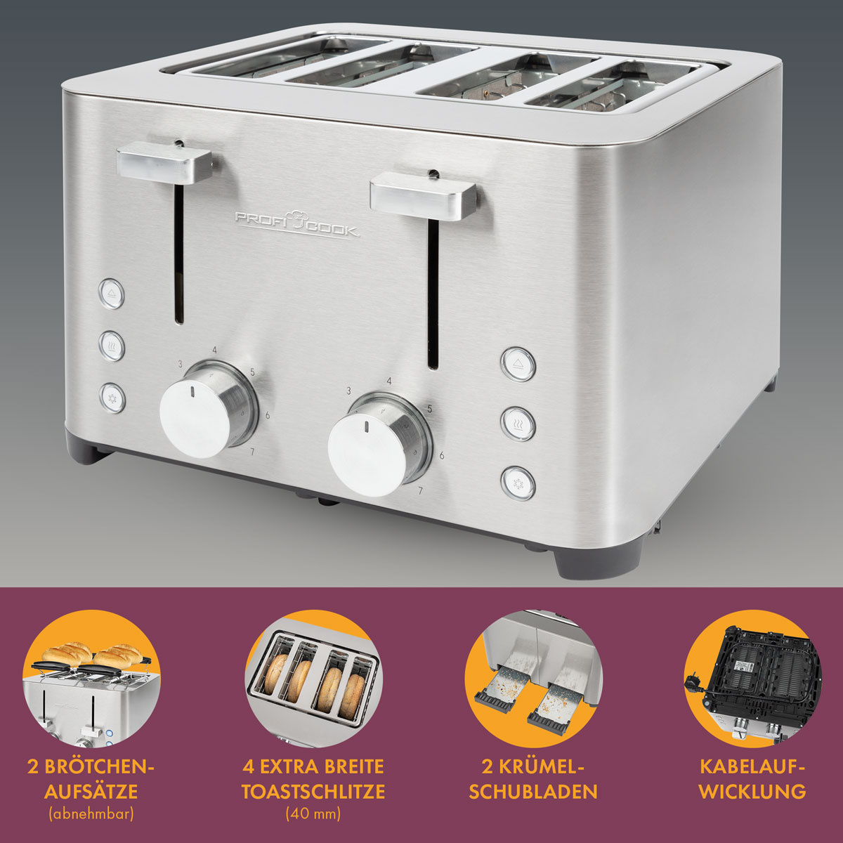 4-Scheiben-Toaster PROFICOOK