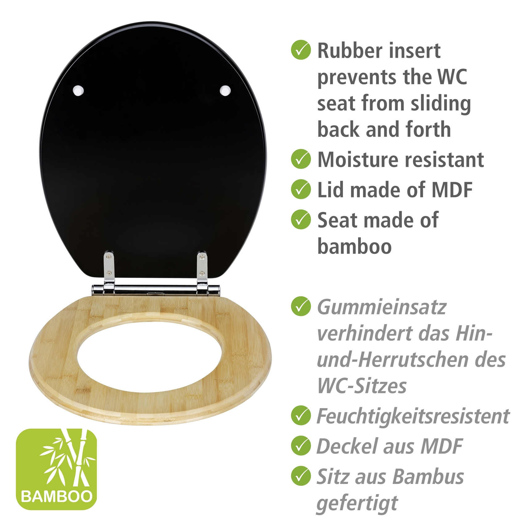 WC-Sitz BAMBUSA BLACK
