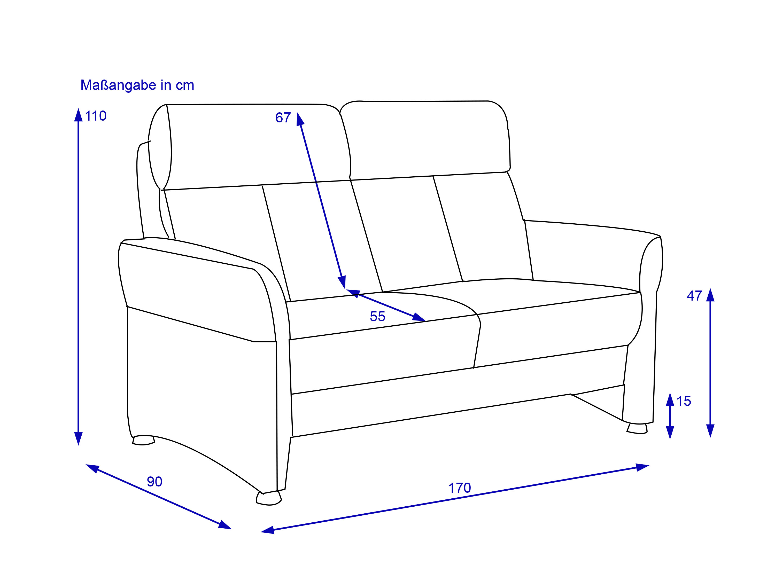 Sofa 2,5 Sitzer MONDO EVADO