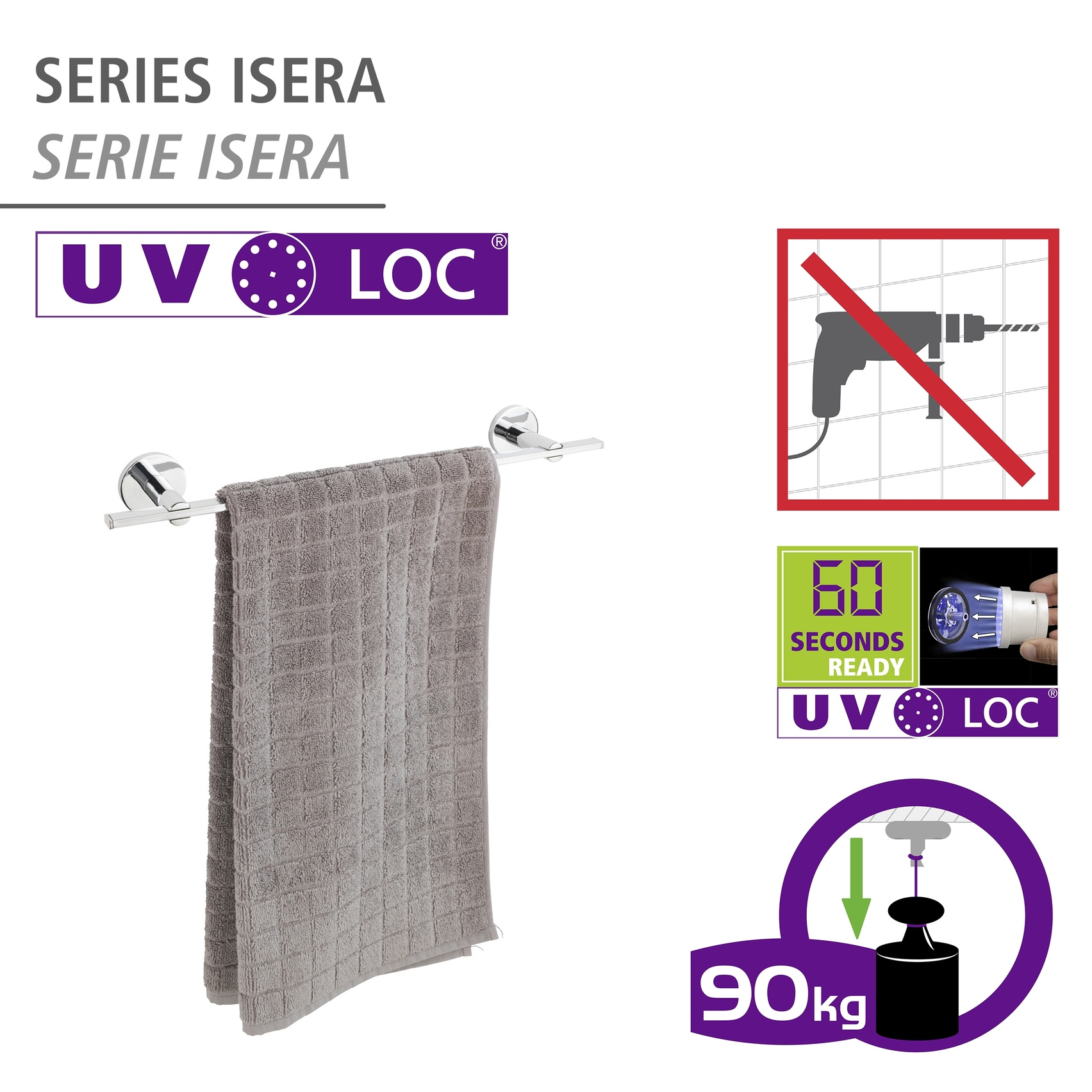 Badetuchstange UV-LOC® ISERA