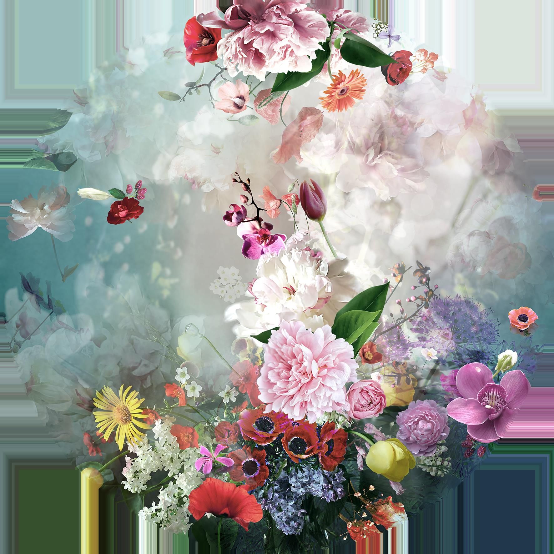 Glasbild BAROQUE FLOWER MIX I