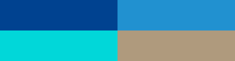 Farben Sattes Blau, Blau, Türkis und Sand
