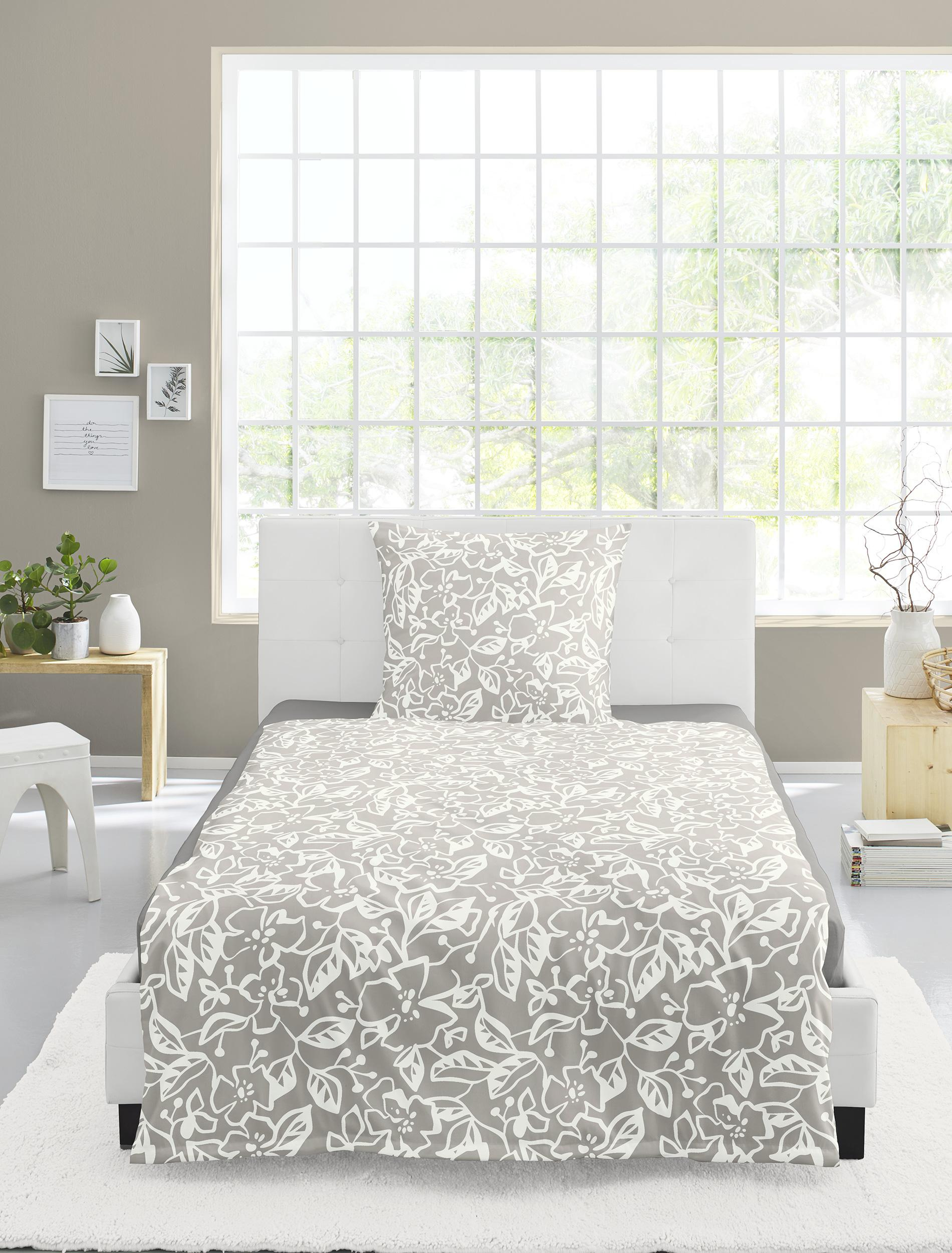 Bettwäsche Mako-Satin beige