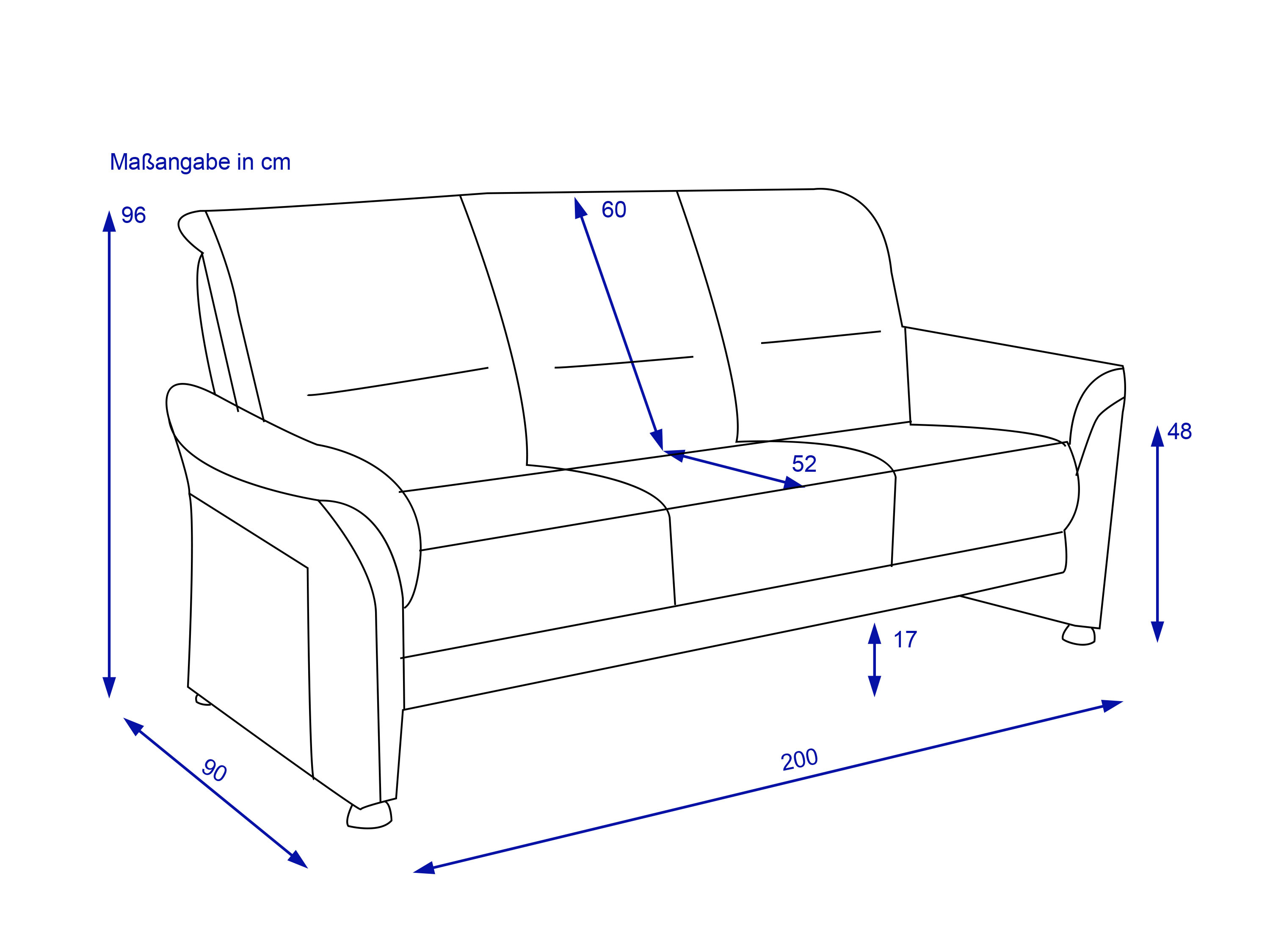 Sofa SYSTEMPOLSTER 3 Sitzer PACITA