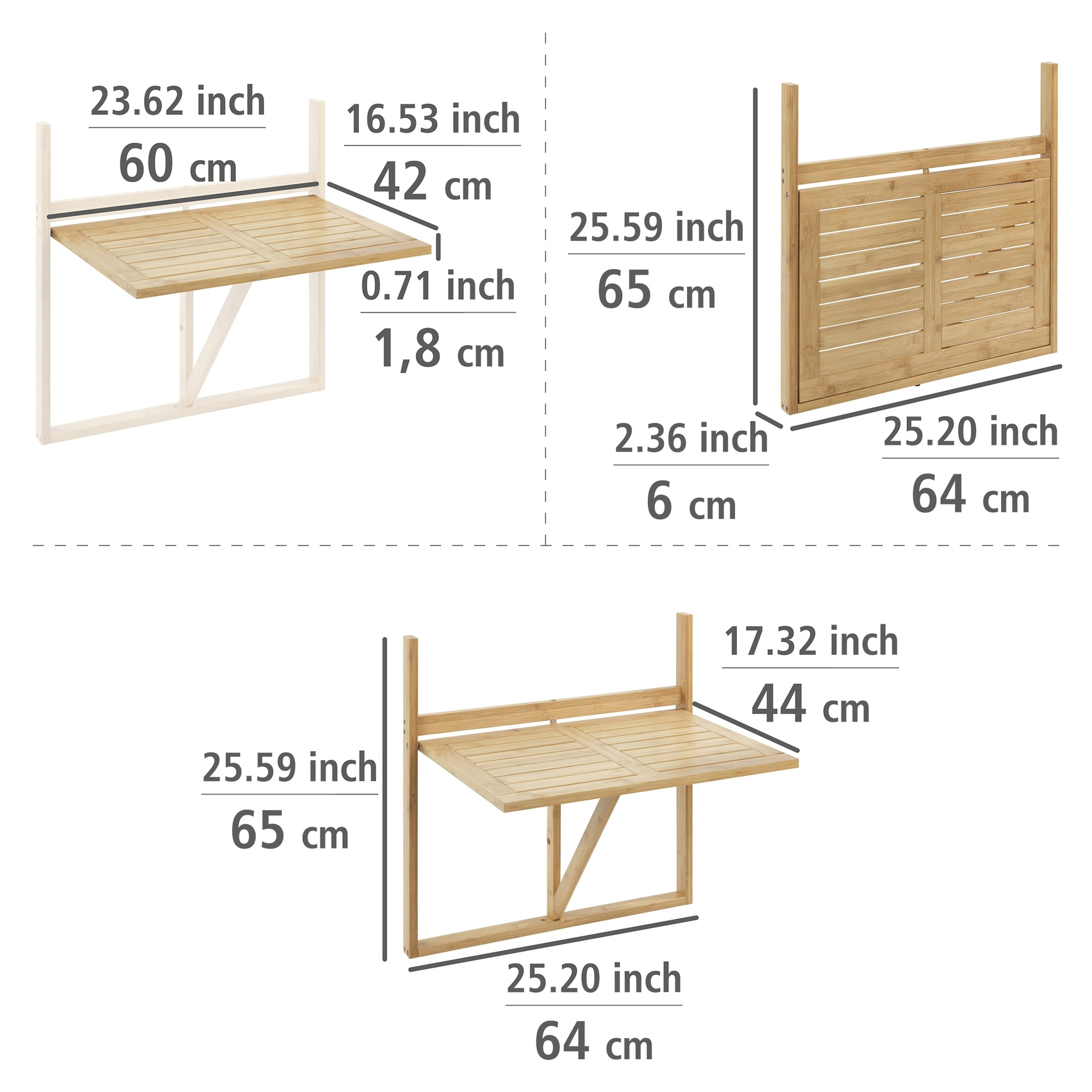 Balkon-Klapptisch WAIKIKI
