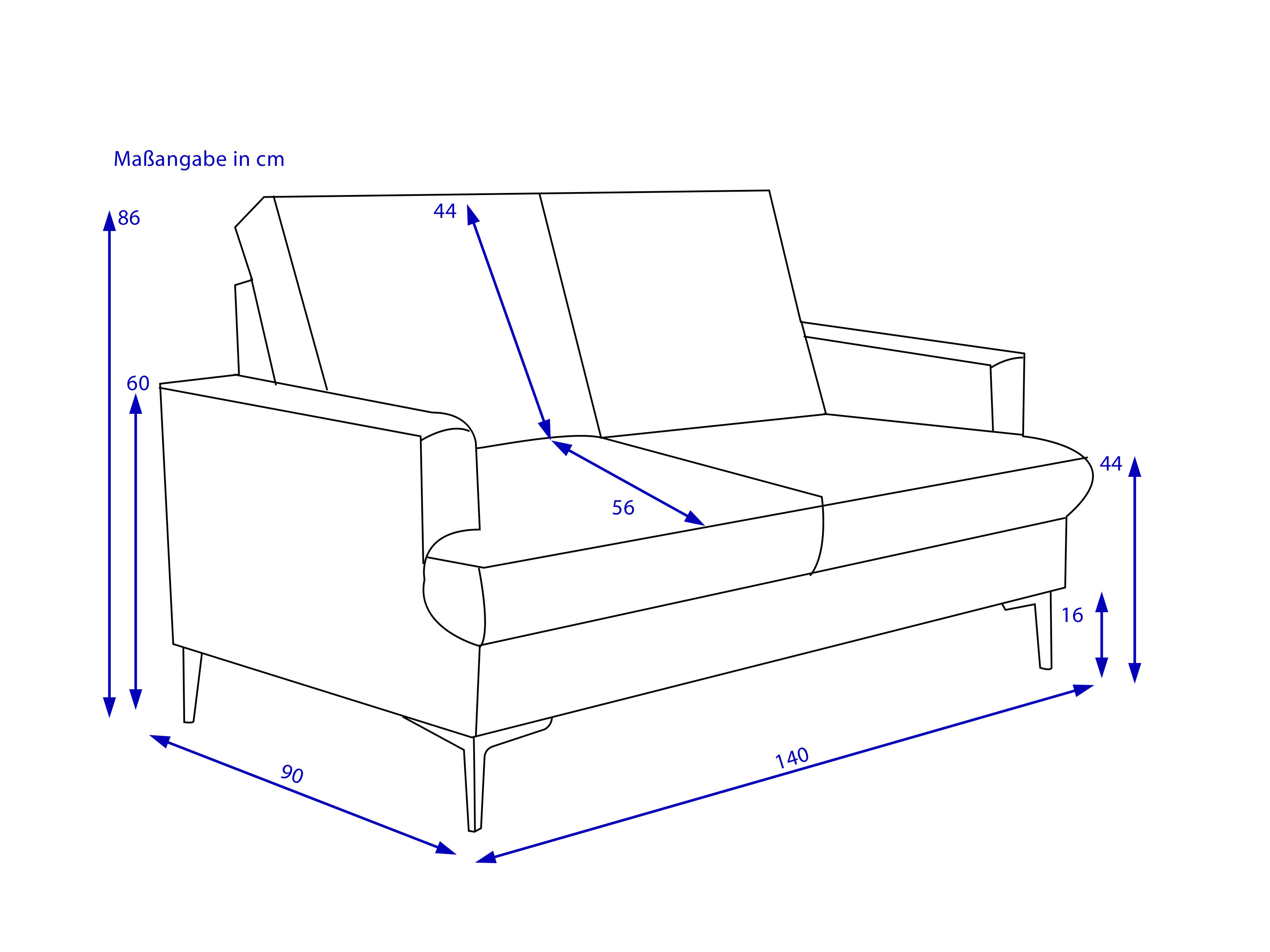 Sofa 2-Sitzer KALVIN