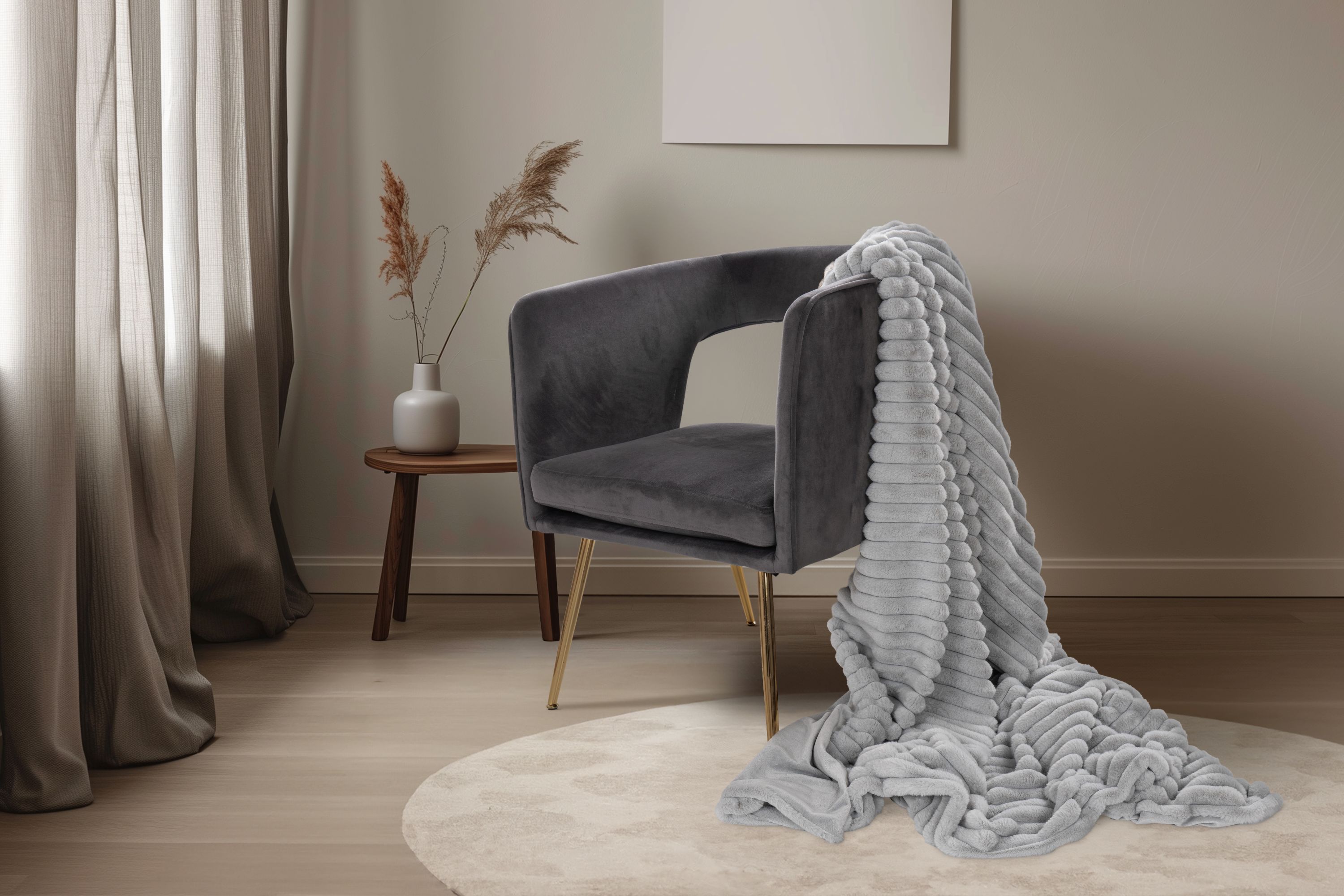 Decke PLUSH silber