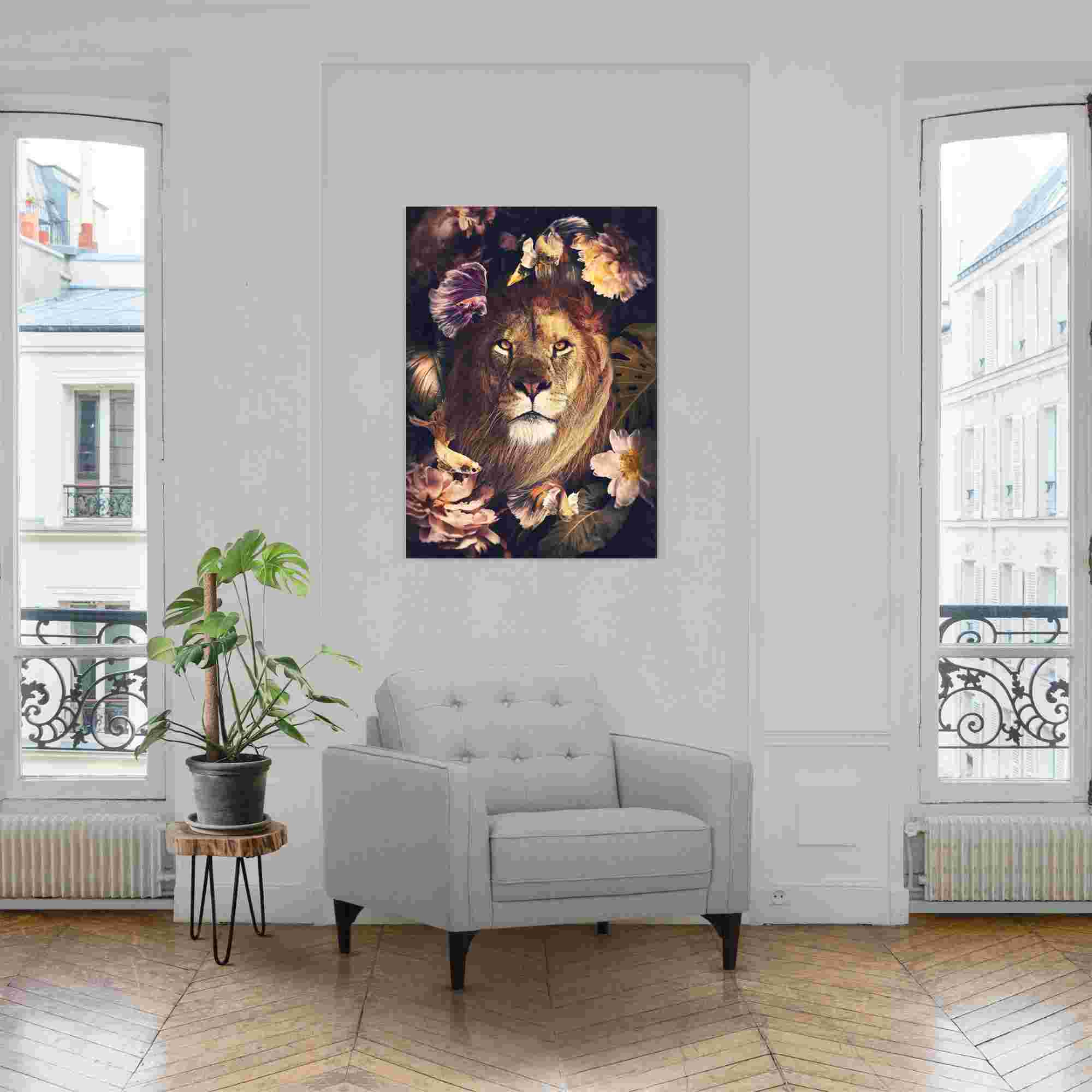 Glasbild JUNGLE LION