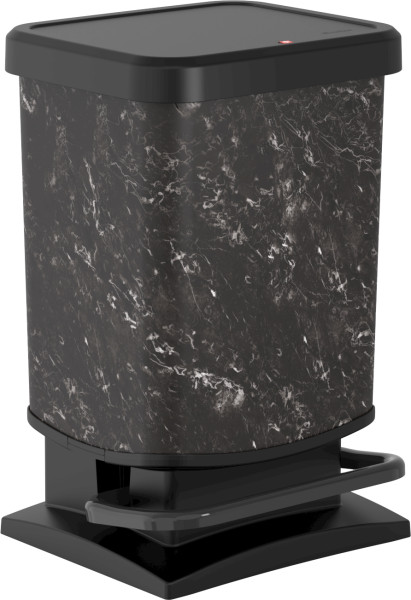 Treteimer PASO MARBLE BLACK in schwarz aus Polypropylen