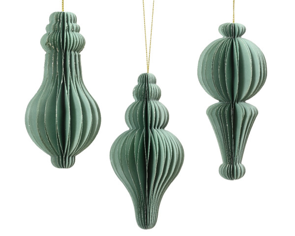 Christbaumschmuck Hänger ORNAMENT mint in mint aus Papier