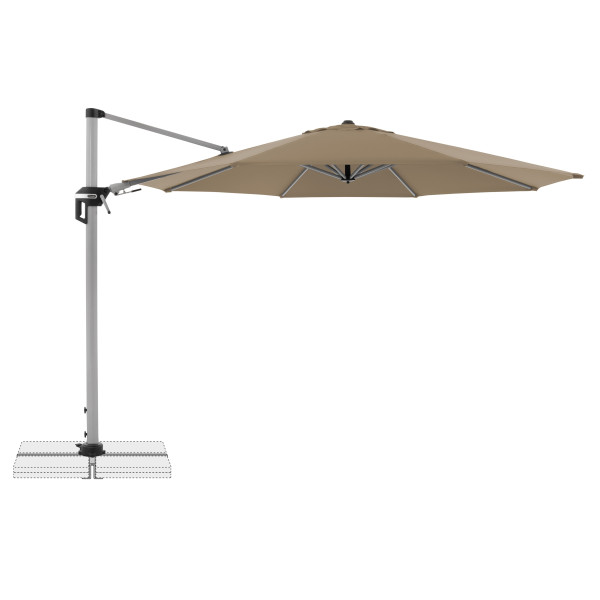 Ampelschirm doppler ACTIVE in  greige aus Materialmix